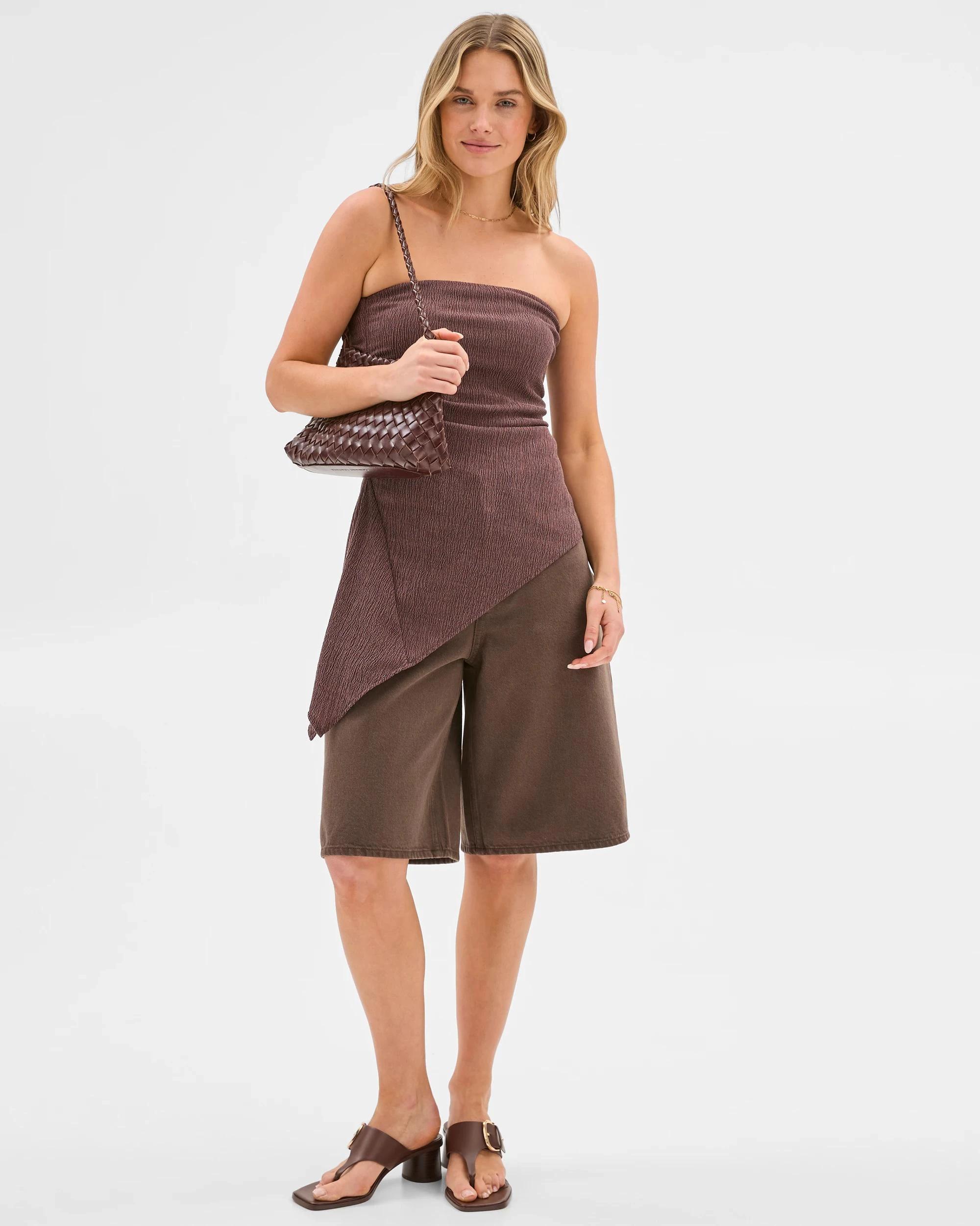 1 Lily Loves Denim Jorts DEEP BROWN, 1 of 6