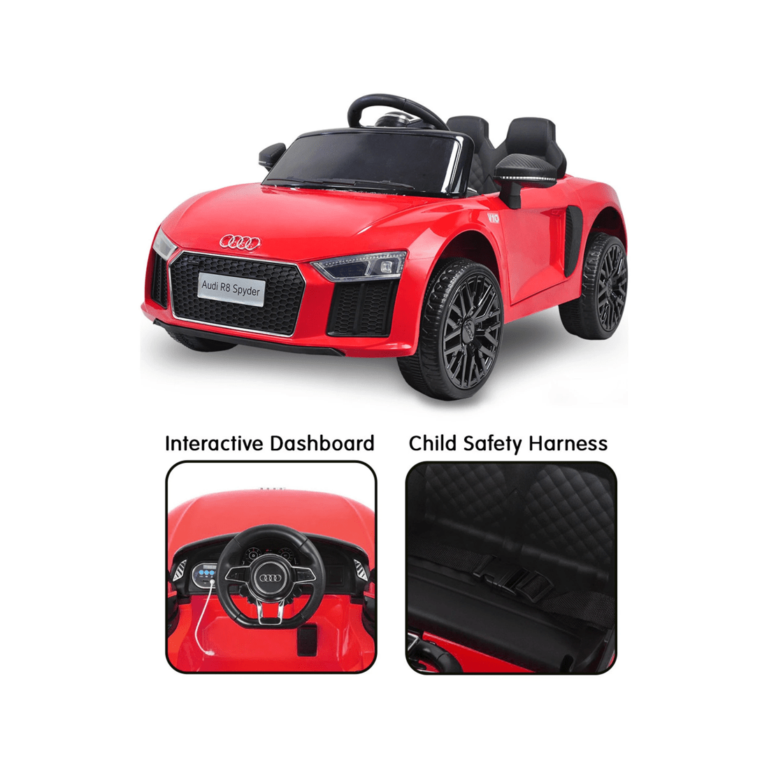5 Kahuna R8 Spyder Audi Licensed Kids Electric Ride On Car Remote Control Red, 5 of 8