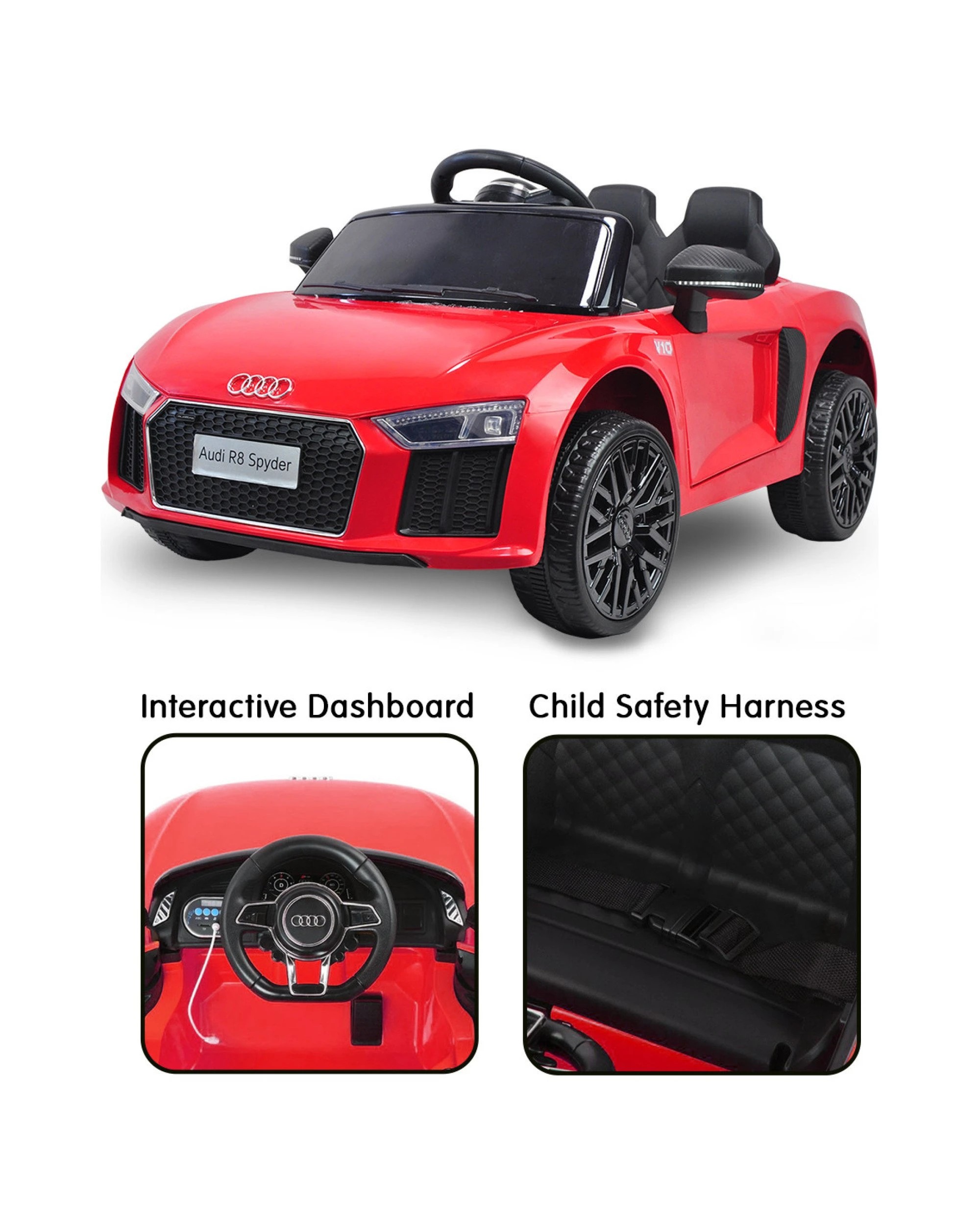 5 Kahuna R8 Spyder Audi Licensed Kids Electric Ride On Car Remote Control Red, 5 of 8