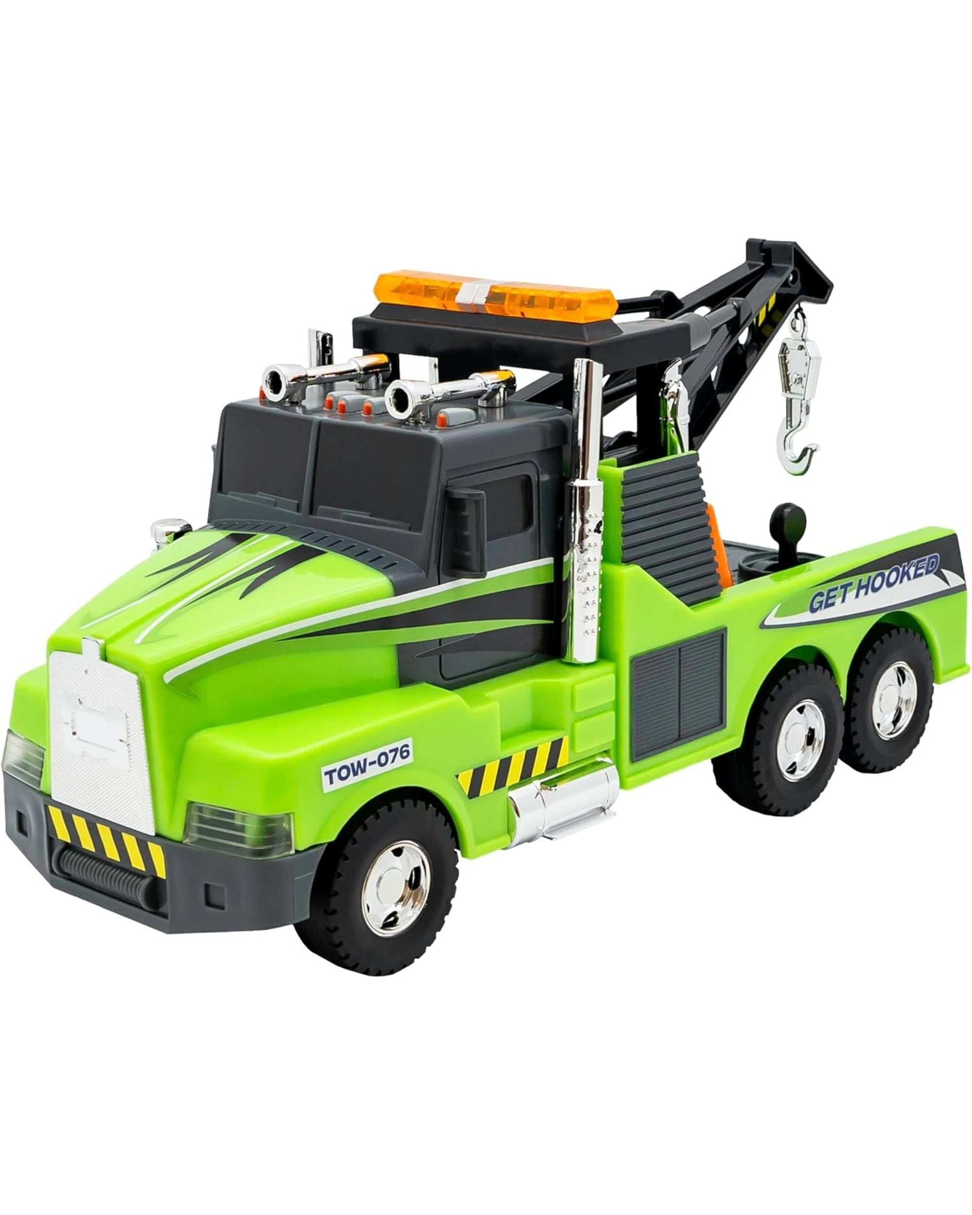 2 Mighty Fleet Action Drive Tow Truck 16 inch Vehicle - Green, 2 of 6