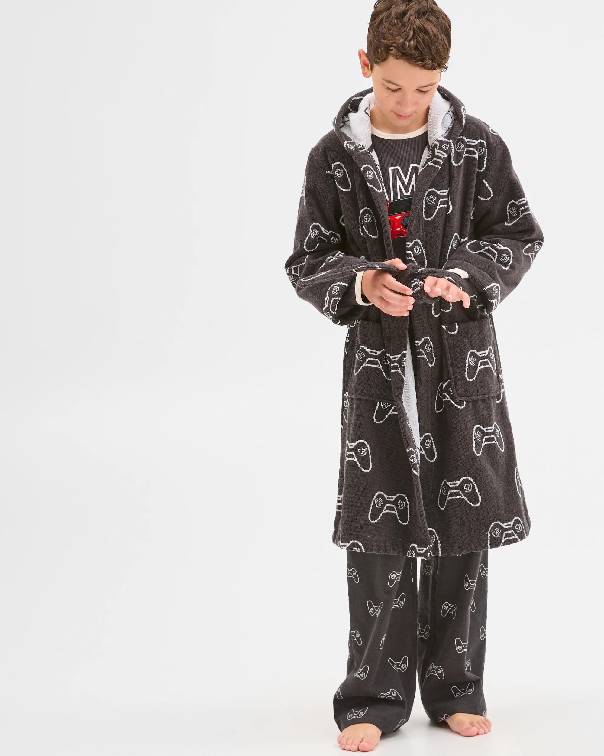 2 Target Kids Older Boys Australian Cotton Towelling Dressing Gown GAMER, 2 of 7