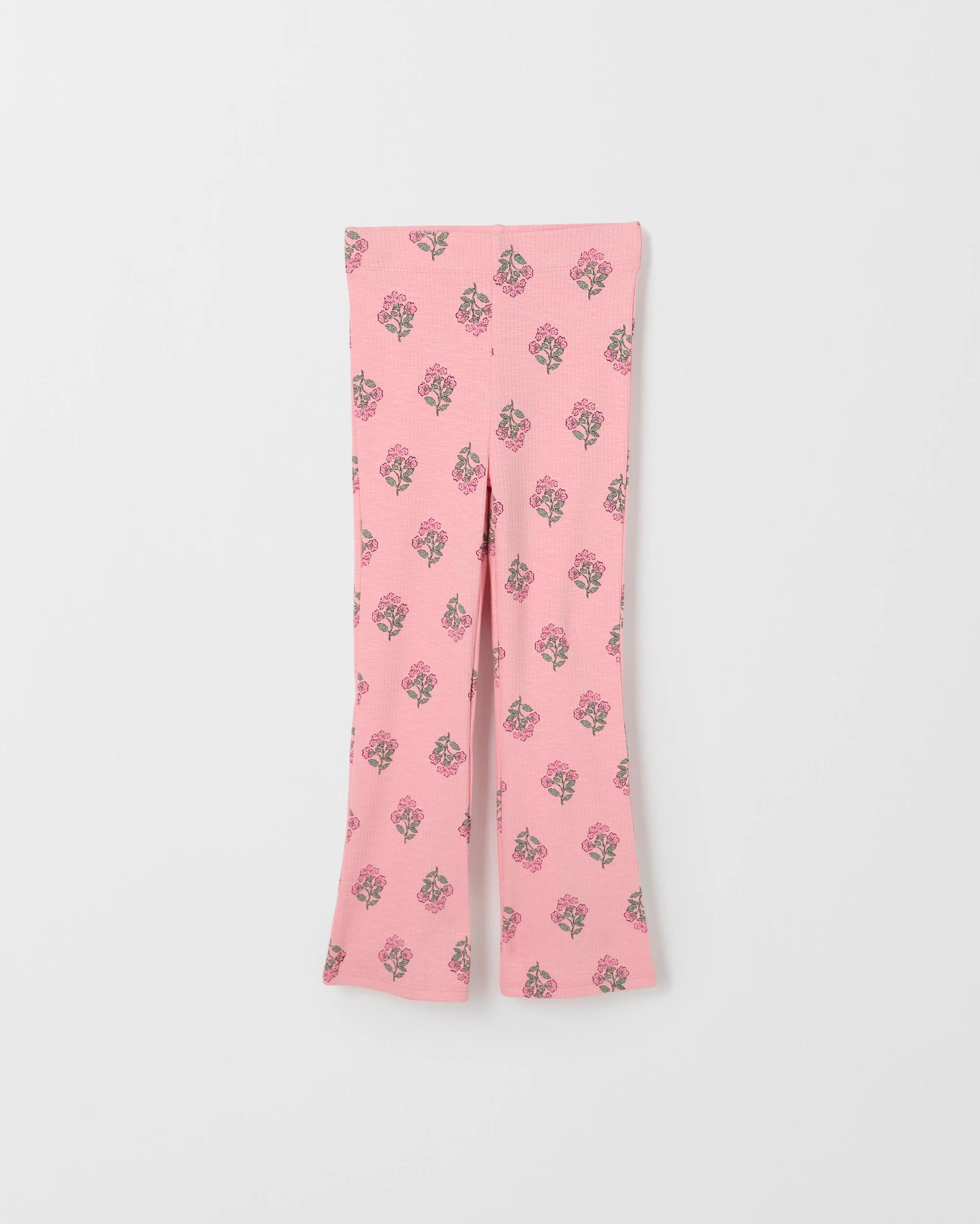 2 Target Kids 2 Pack Ribbed Flare Leggings STAMP AOP PINK, 2 of 3