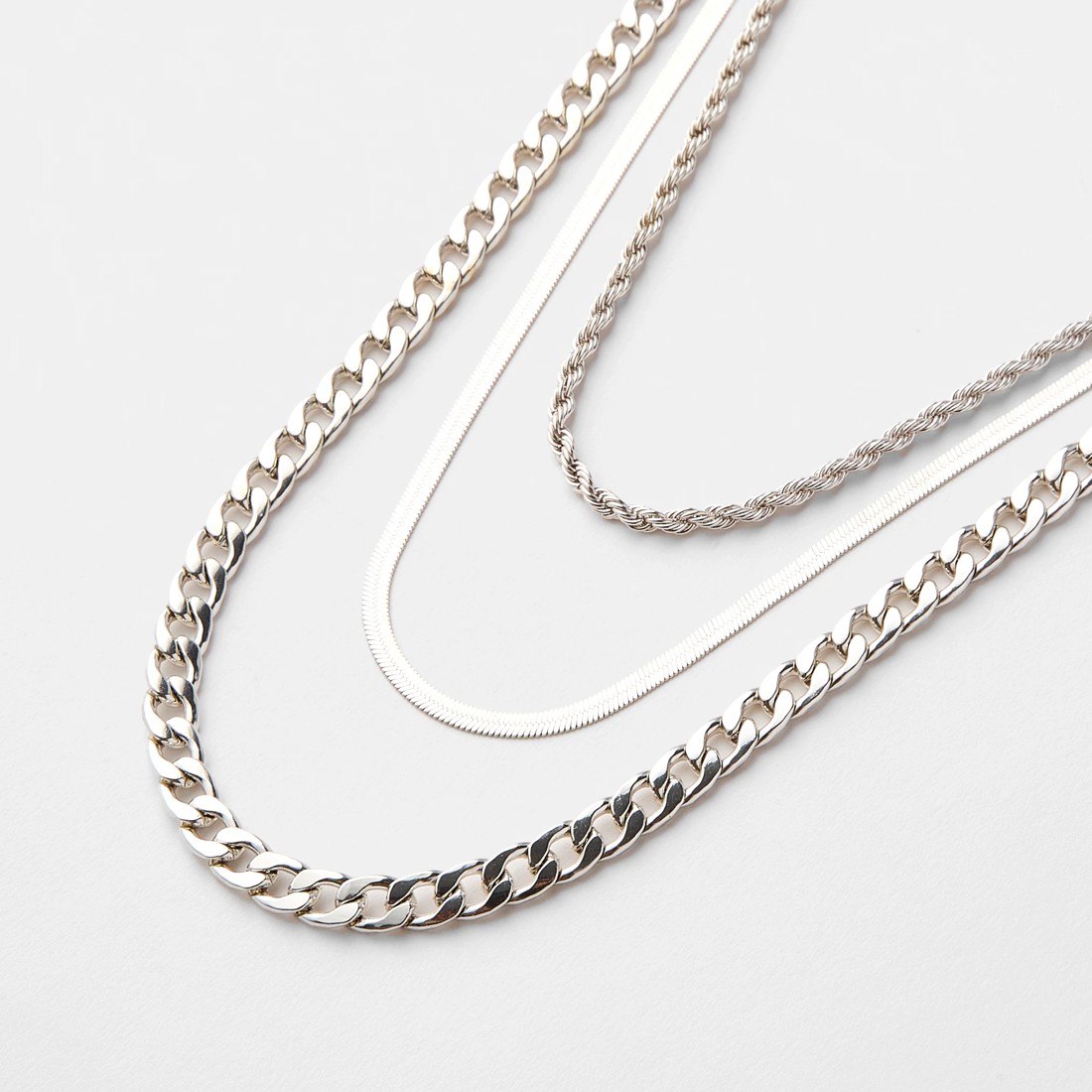 2 3 Pack Essential Chain Necklace - Silver Tone, 2 of 9