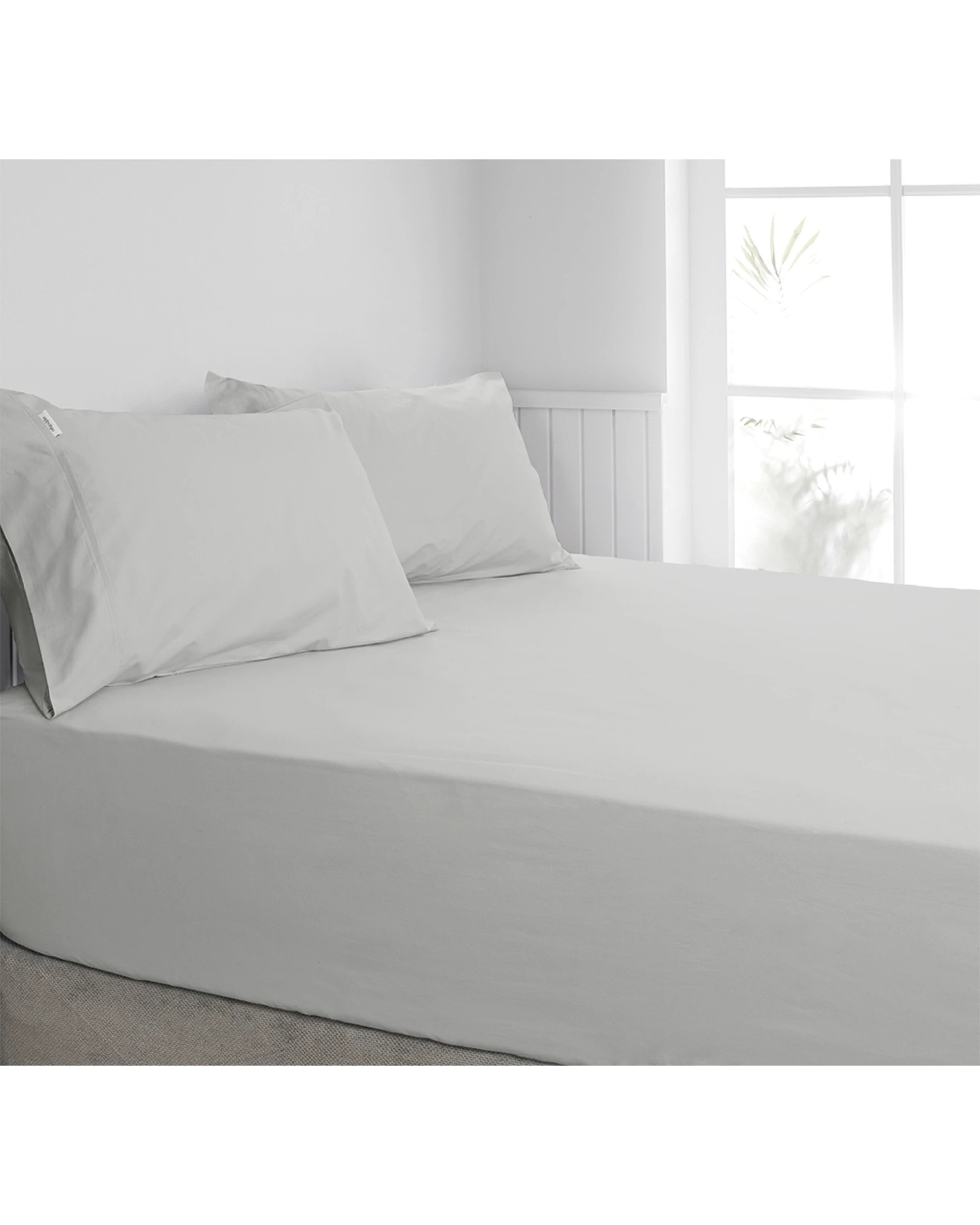 1 Algodon Combo 300TC Cotton Fitted Bed Bedding Sheet Set - King Bed - Silver, 1 of 4