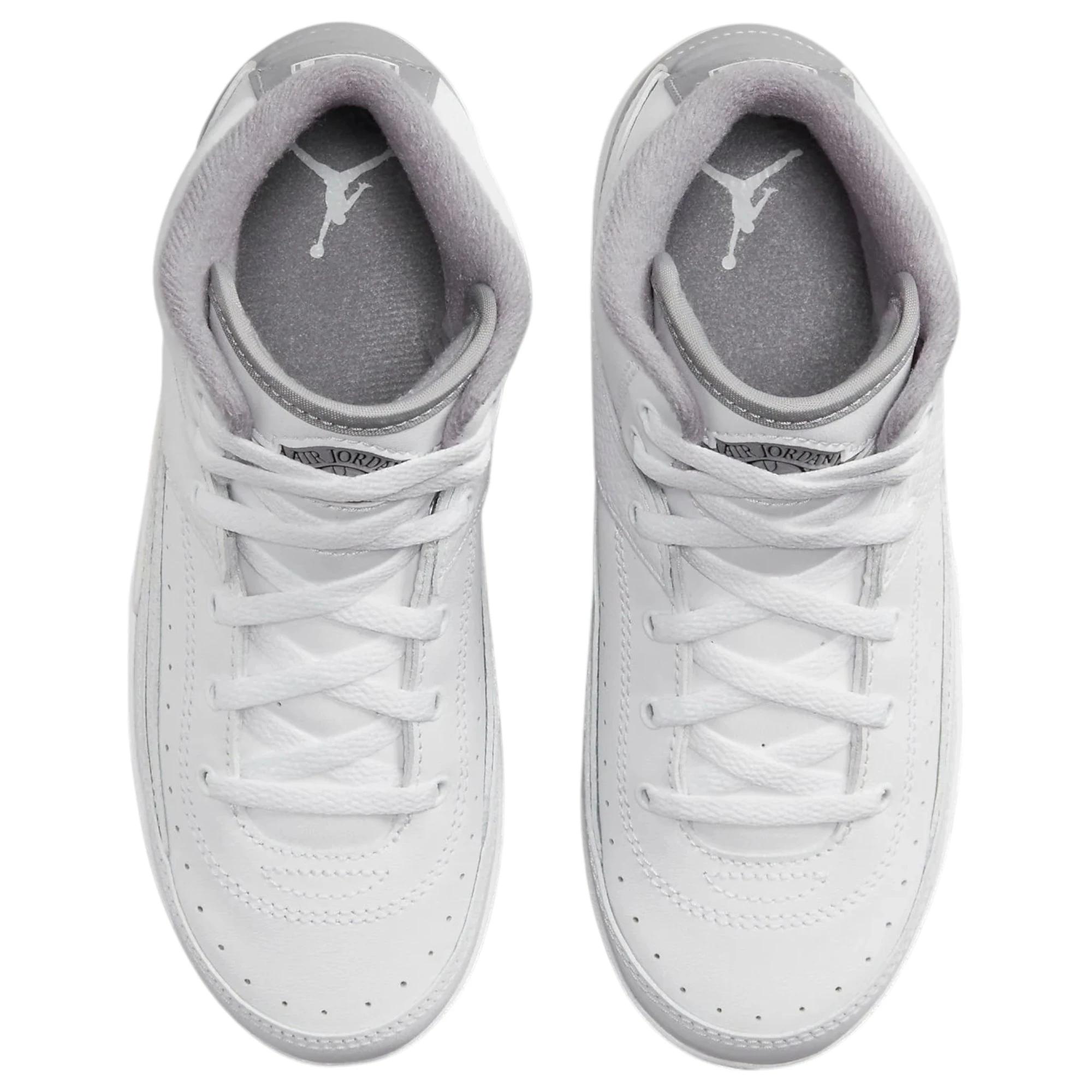 4 Nike Kids Air Jordan 2 Retro White/ Grey Athletic Shoes White/grey, 4 of 8