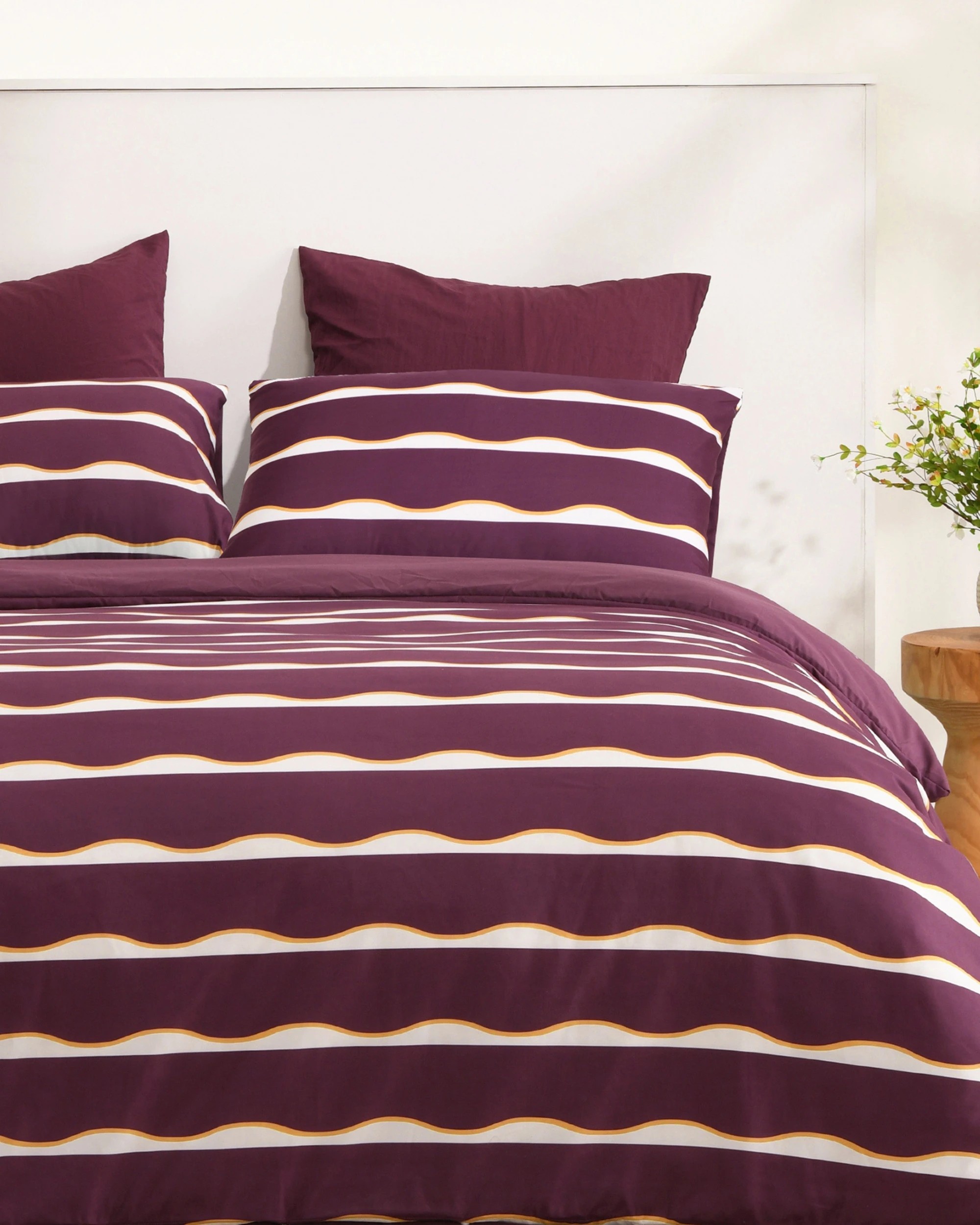 2 Dreamaker Noa Quilt Cover Set - King Bed - Cherry/Mustard, 2 of 5