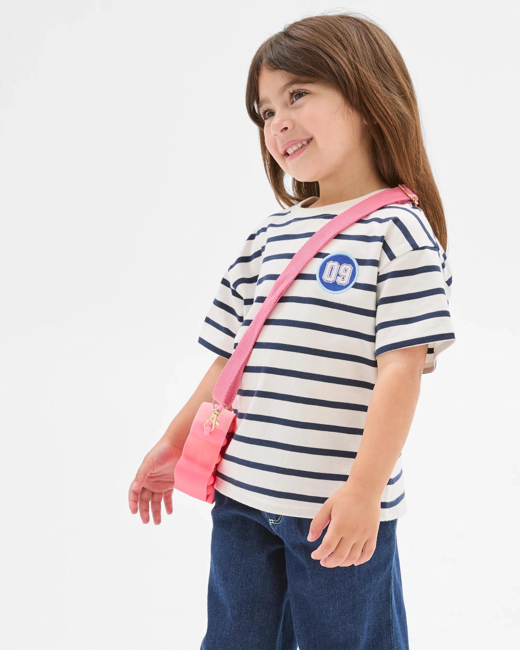 3 Target Kids Australian Cotton Short Sleeve Fashion T-Shirt STRIPE BADGE MULTI, 3 of 6