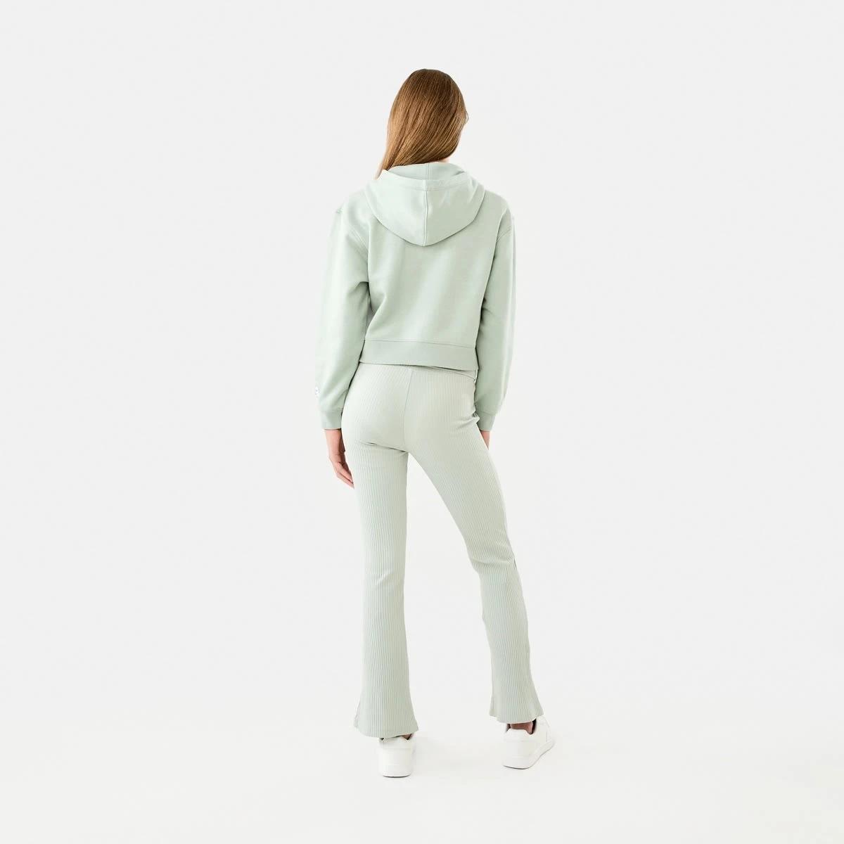 8 Cropped Zip Through Hoodie Aqua Grey, 8 of 10