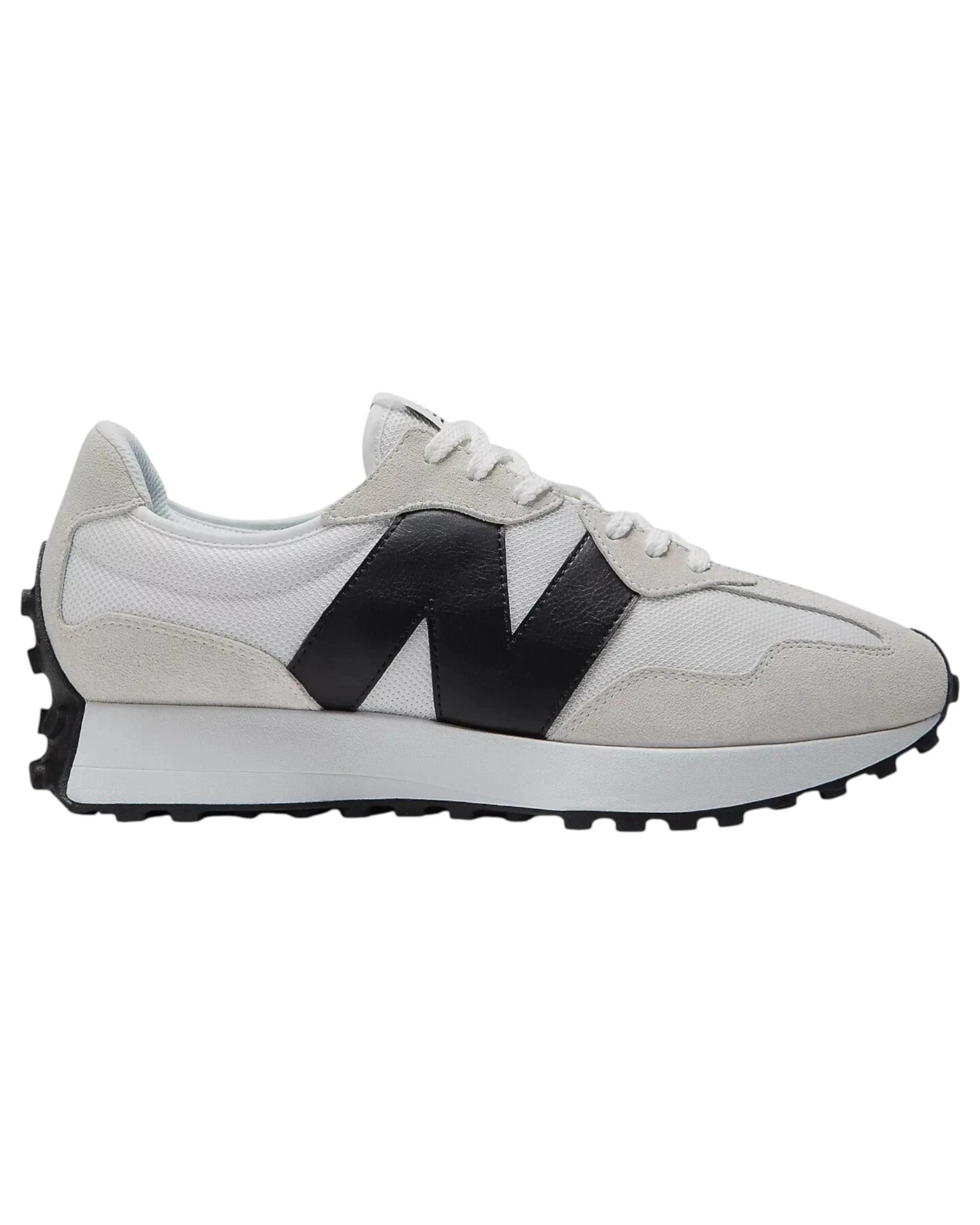 1 New Balance Mens 327 Athletic Shoes WHITE/BLACK, 1 of 6