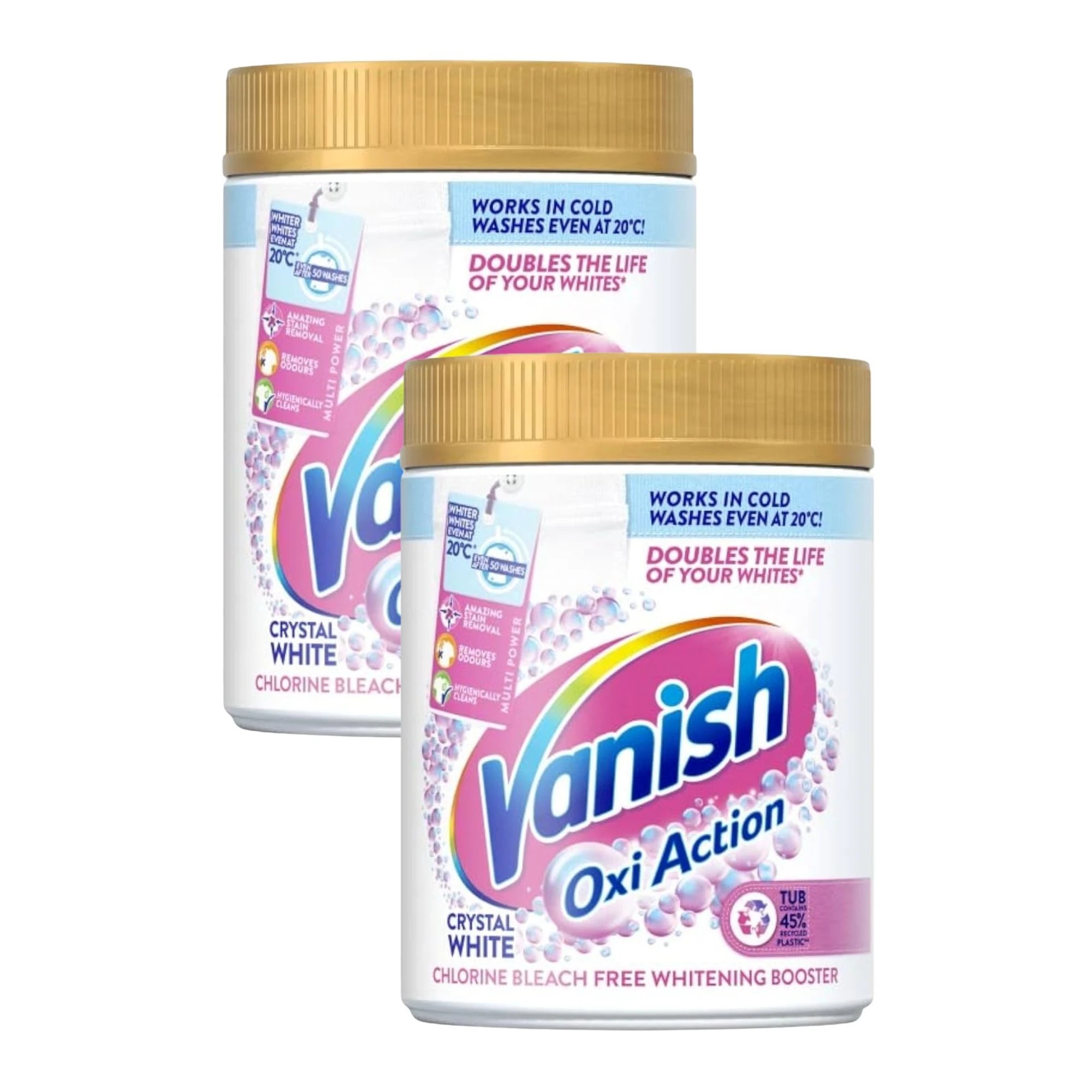 1 VANISH GOLD 1KG OXI ACTION STAIN REMOVER WHITE x2, 1 of 1