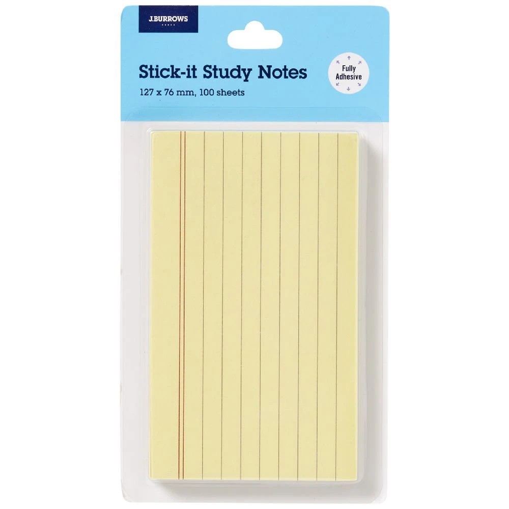 1 J.Burrows Fully Adhesive Notes 76x127mm Yellow, 1 of 3