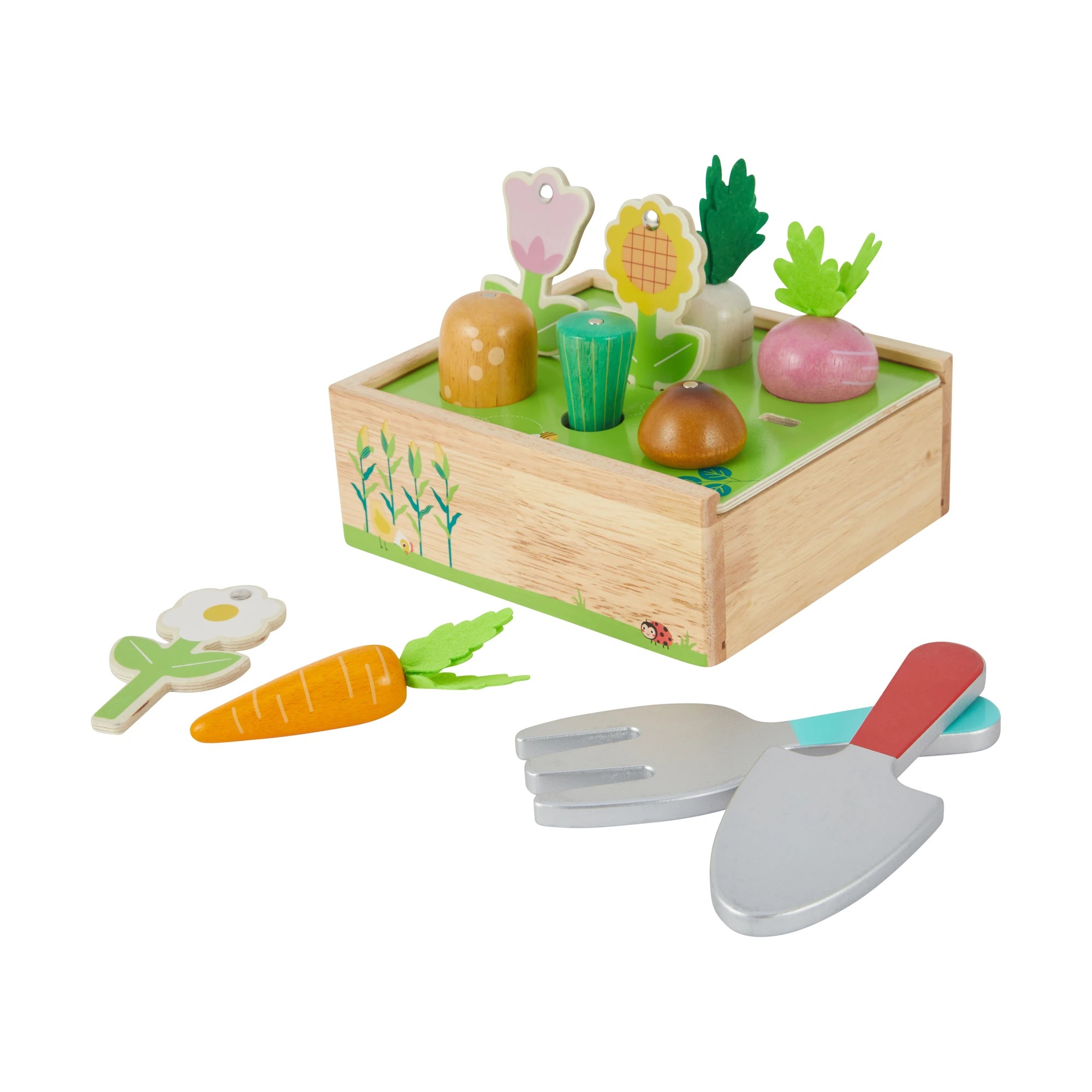 1 12 Piece Wooden Gardening Shape Sorter Playset, 1 of 10