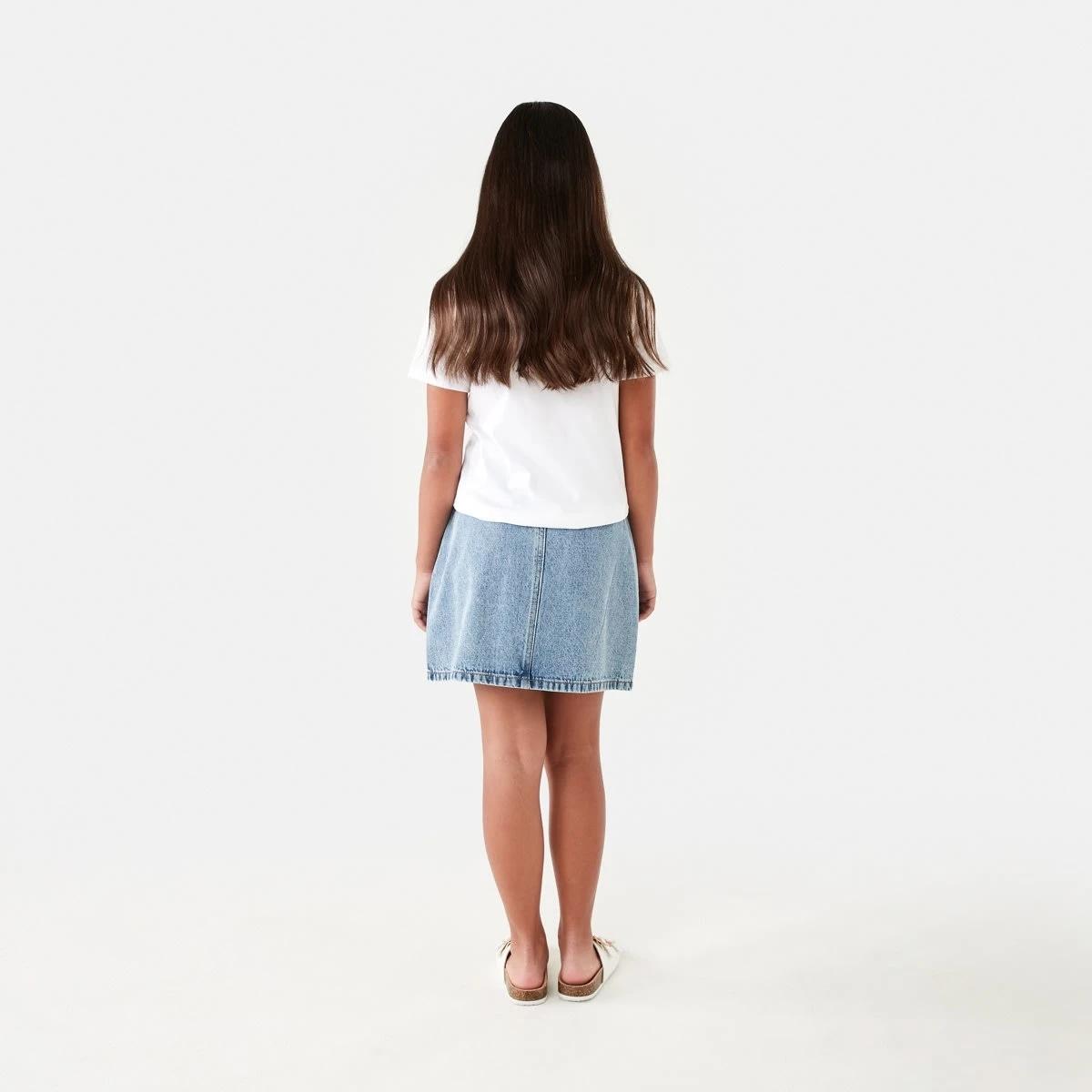 6 Denim Pleated Skirt Mid Denim, 6 of 8
