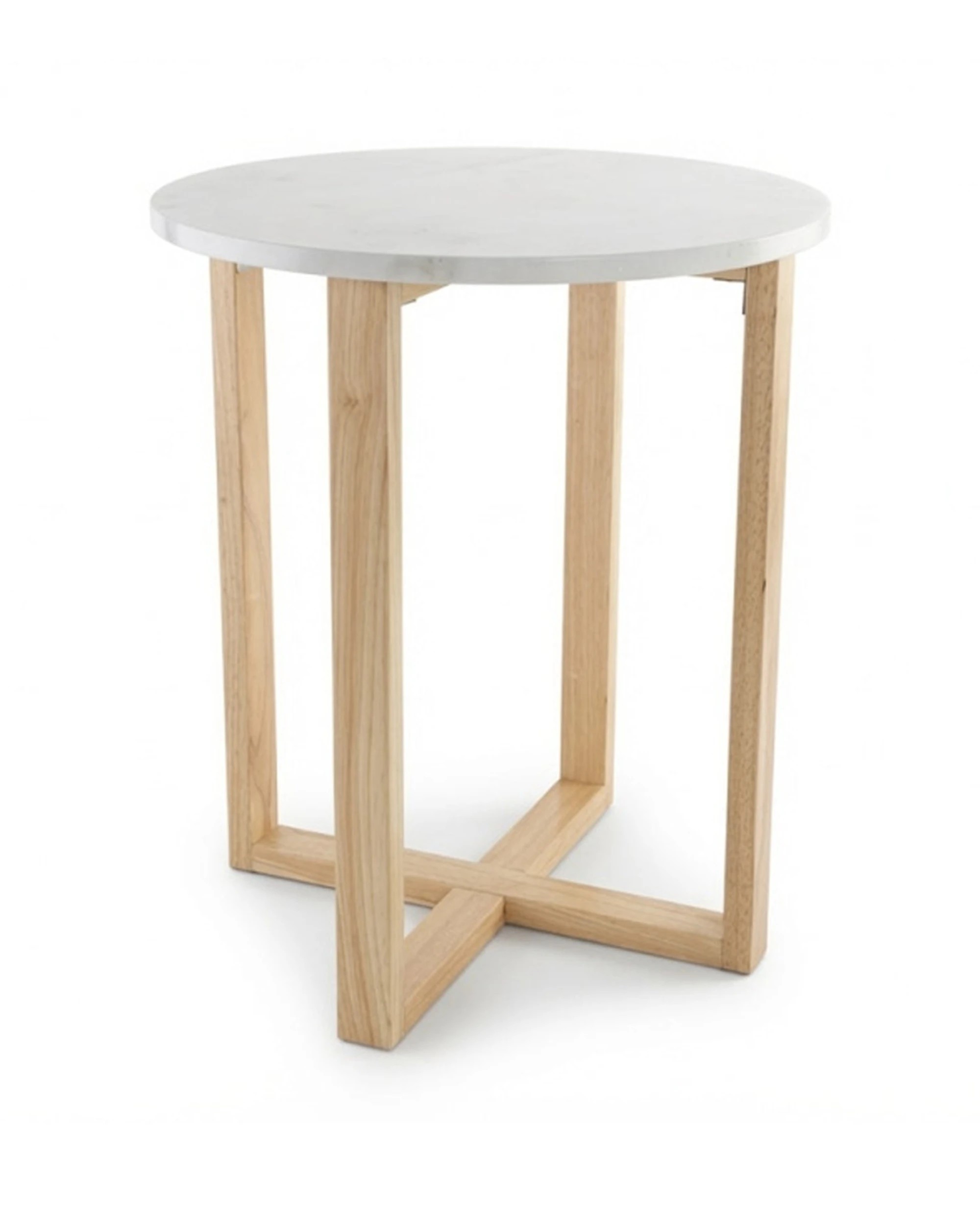 1 Codu Lyra Side Table Marble Top 60x50x50cm - White, 1 of 9