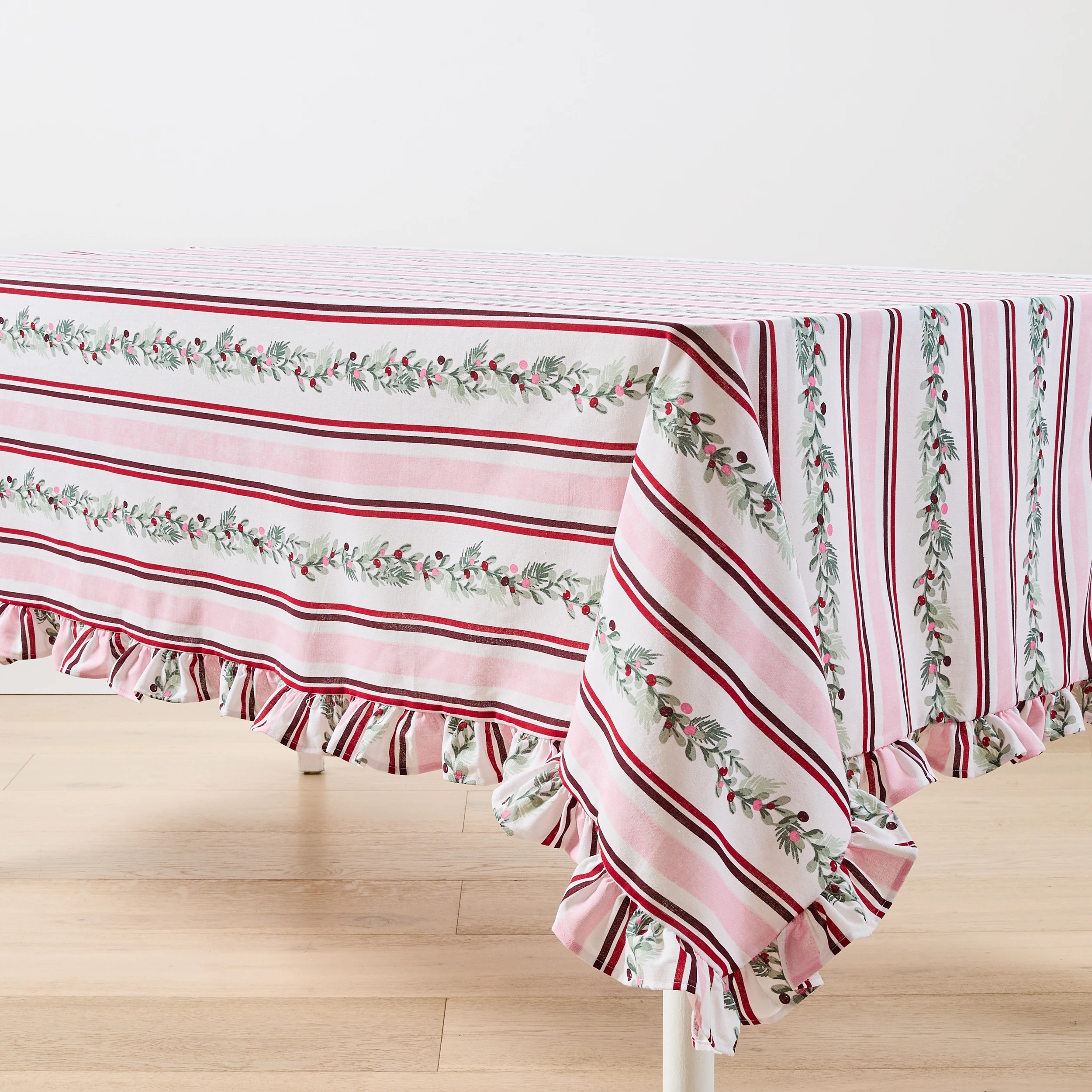 3 Extra Large Holly Stripe Tablecloth, 3 of 7