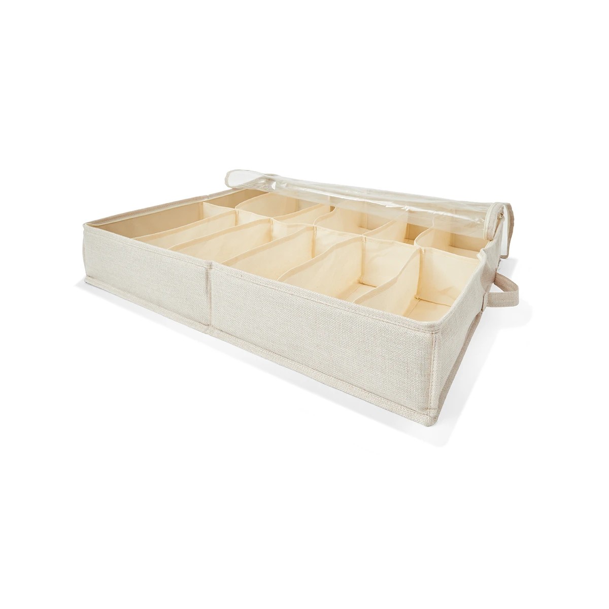 8 Linen Look Underbed Shoe Organiser, 8 of 8