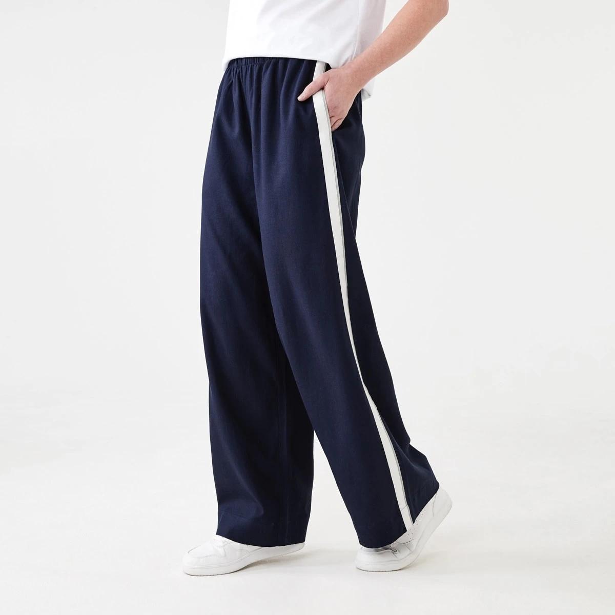 2 Wide Leg Side Tape Pants NAVY BLAZER, 2 of 6
