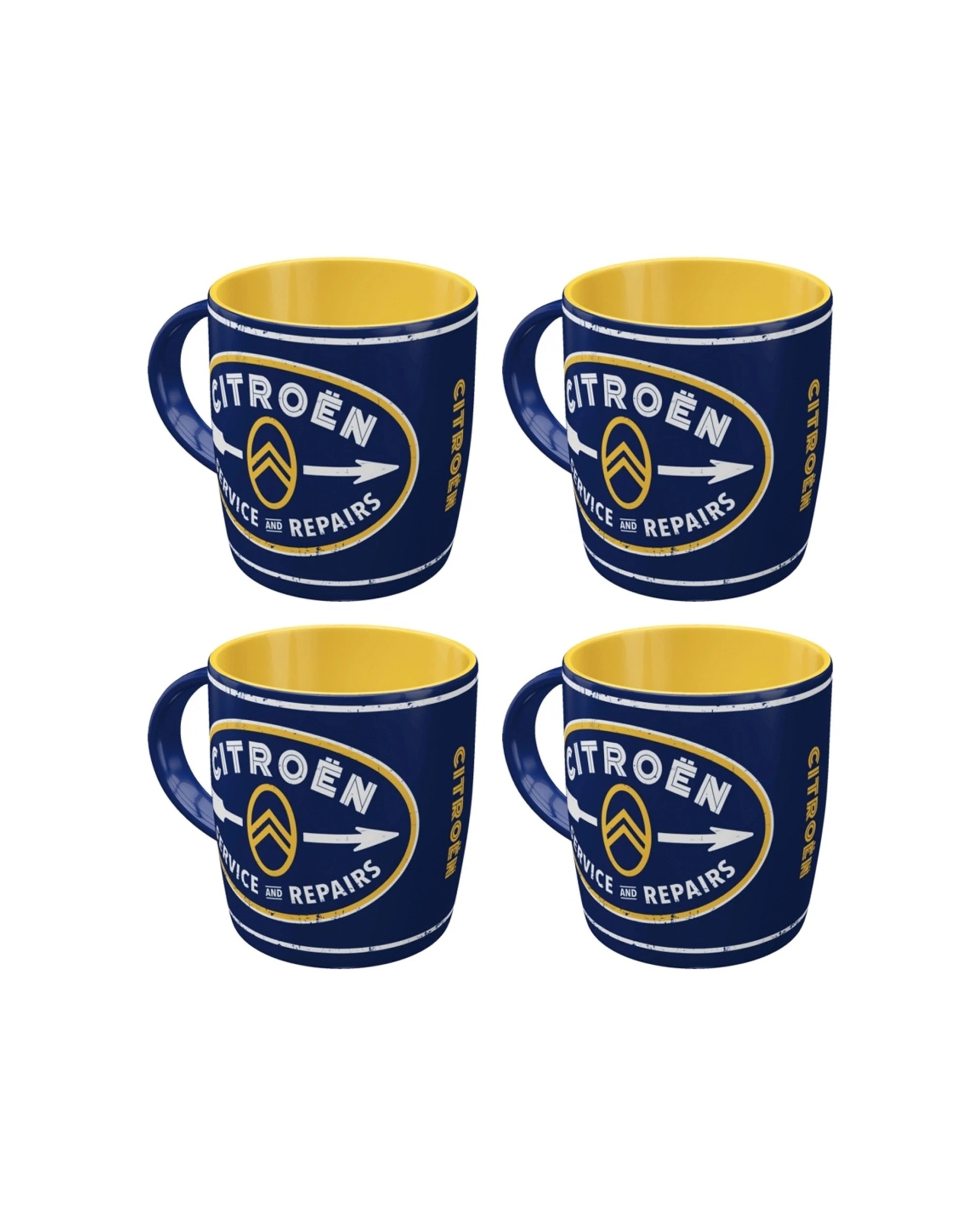 1 Nostalgic-Art 4PK Ceramic Mug 330ml Retro Design - Citreon Service and Repairs - Blue, 1 of 5