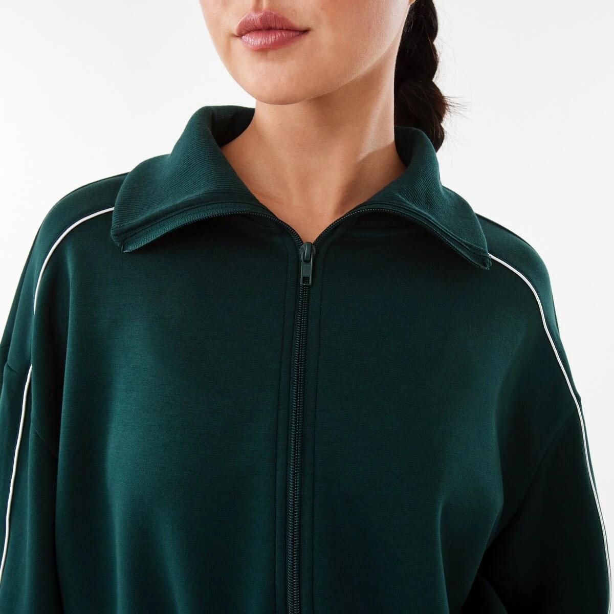 8 Active Womens Interlock Zip Long Sleeve Jumper Grn Yucca, 8 of 9