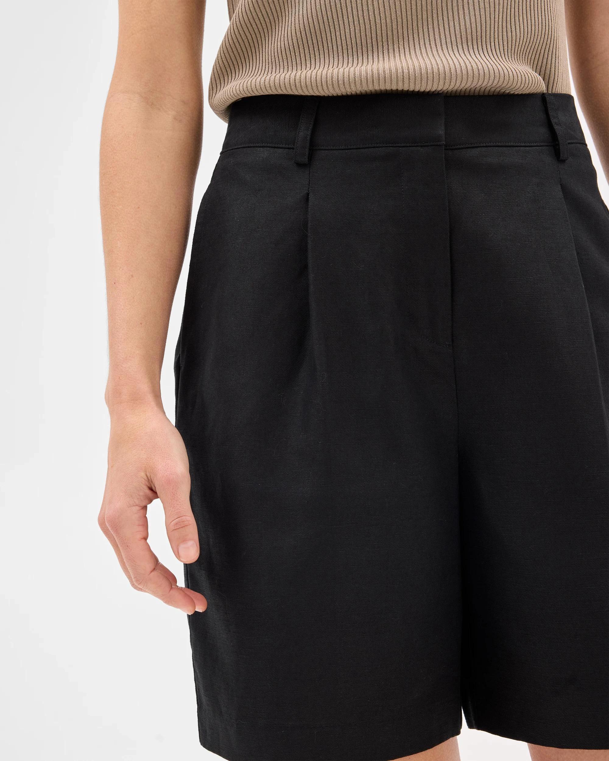 5 Linen Blend Bermuda Shorts - Preview BLACK, 5 of 6