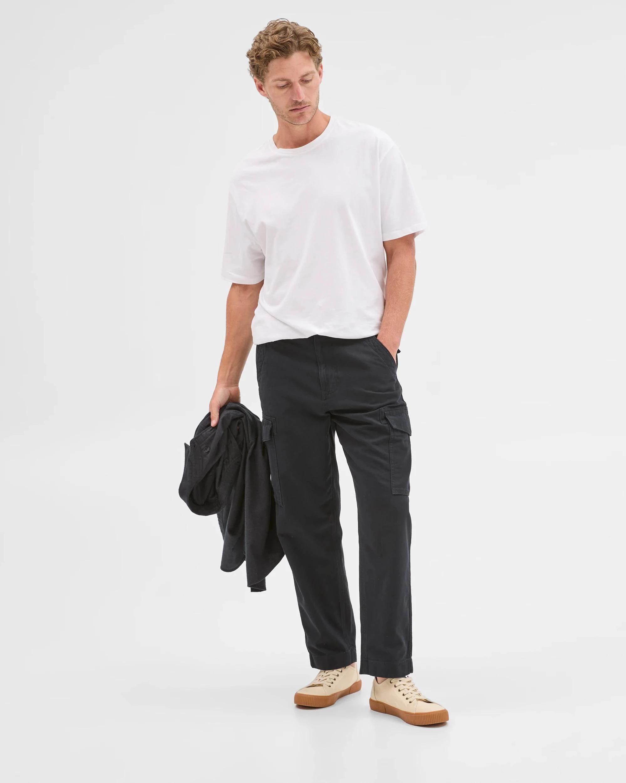 1 Target Man Australian Cotton Regular Fit Cargo Pants BLACK, 1 of 7