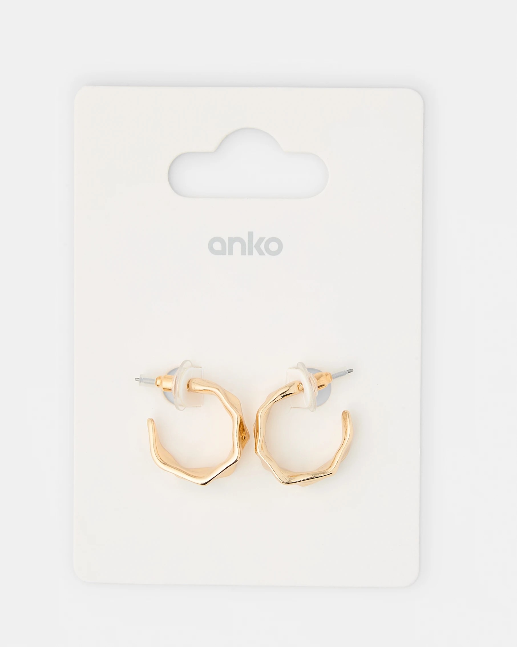 5 Molten Hoop Earrings - Gold Tone, 5 of 5