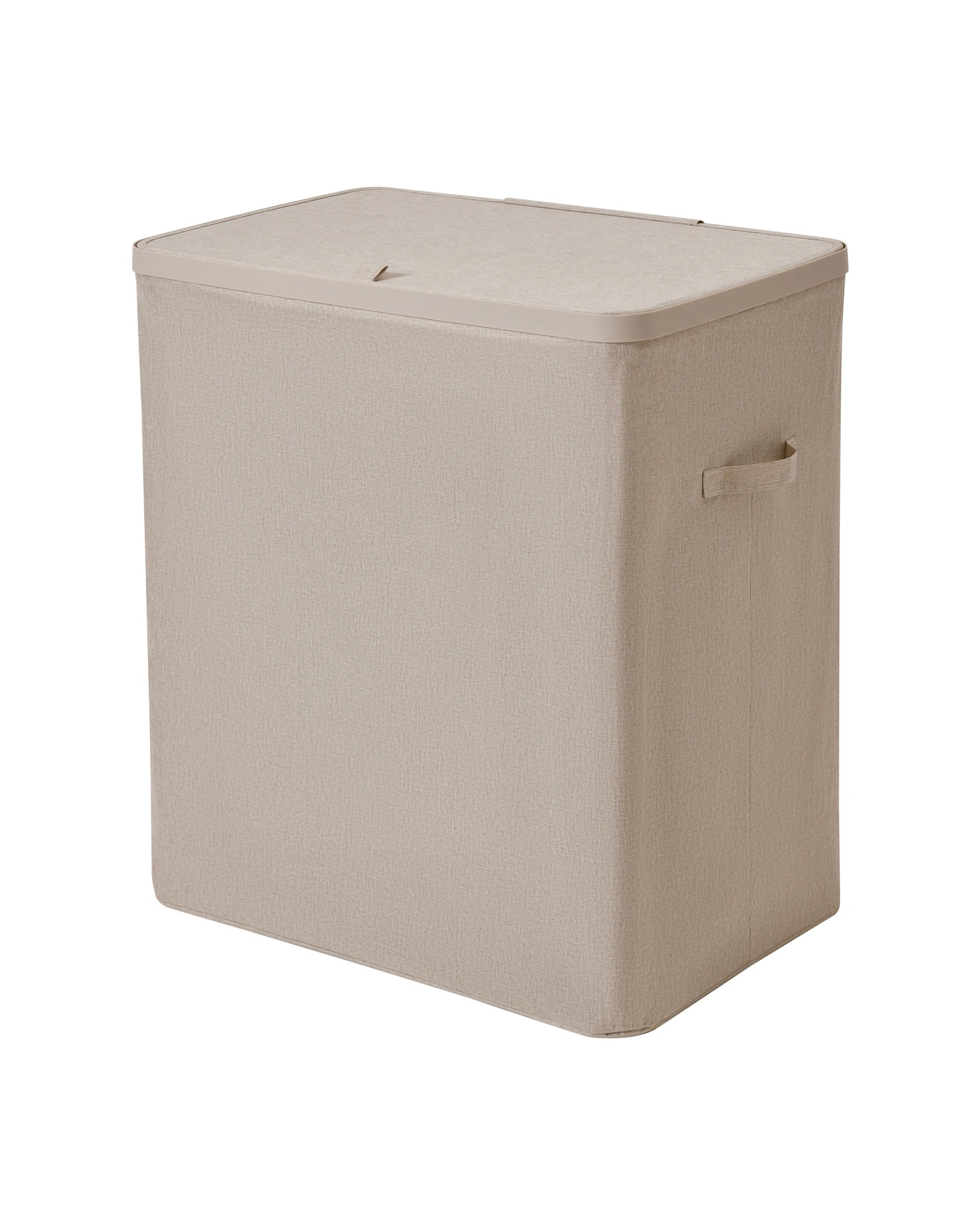 4 Sherwood Voyager 3-Section Laundry Hamper 120L Faux Linen 64x40x67cm - Natural, 4 of 10