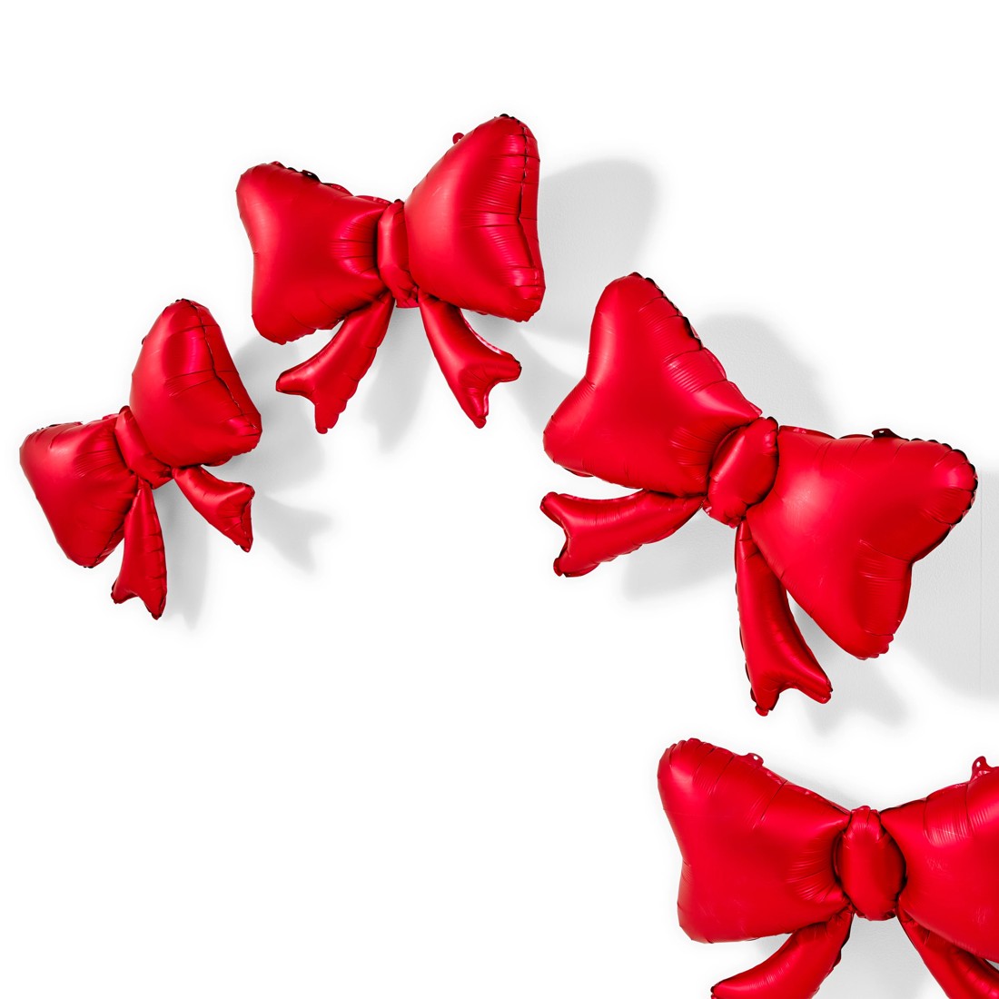 6 5 Piece Red Bow Foil Balloons, 6 of 8