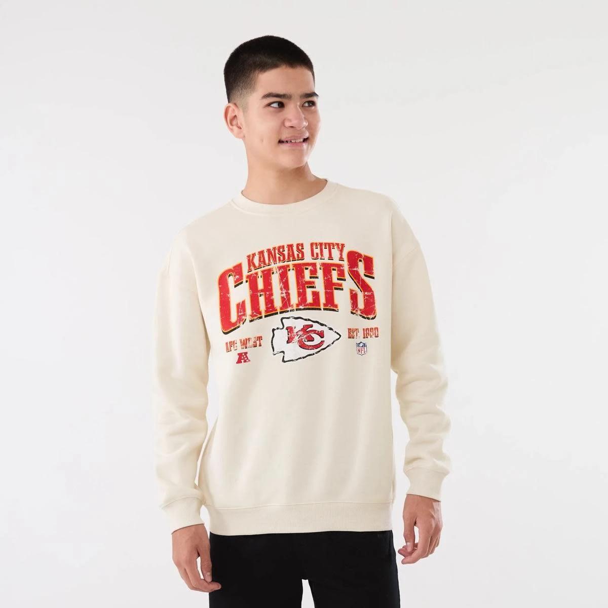 6 Official NFL Kids Youth Fleece Top CHIEFS STONE, 6 of 6