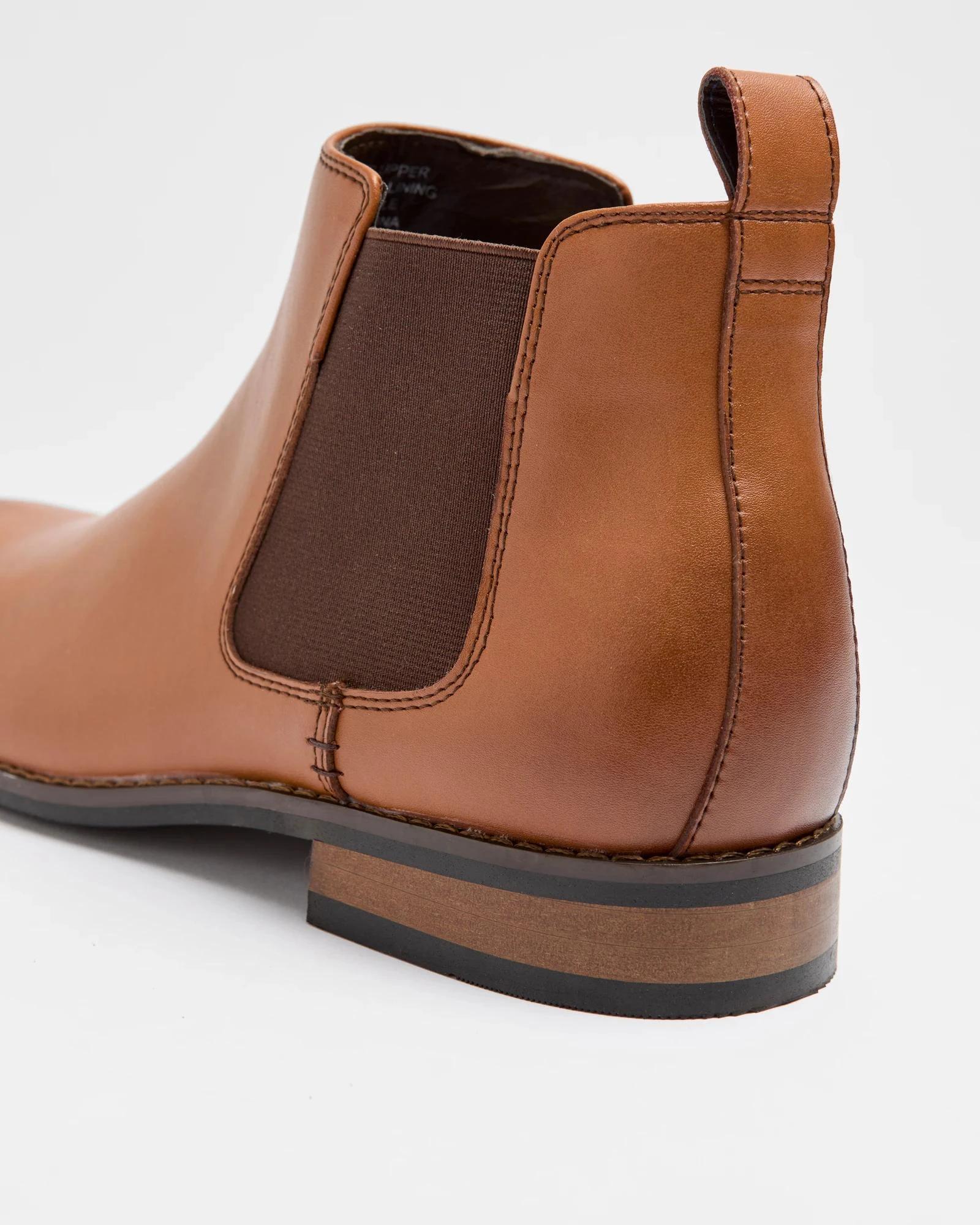 2 Target Mens Leather Chelsea Boots - James BROWN, 2 of 4