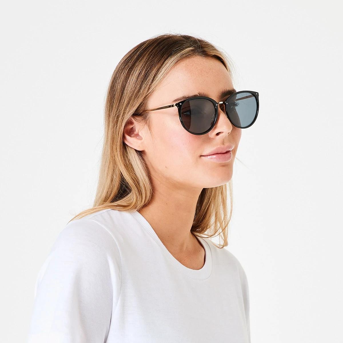 7 Thin Frame Cat Eye Sunglasses Black, 7 of 7