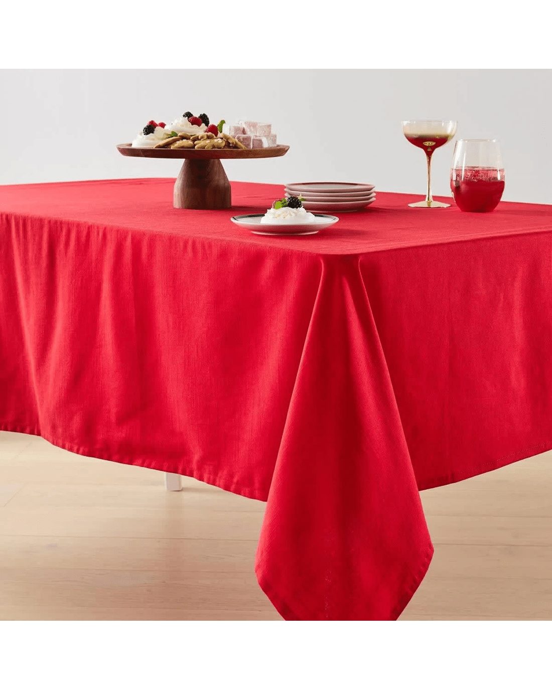 1 Red Extra Large Cotton Tablecloth, 1 of 5