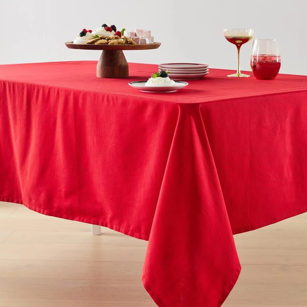1 Red Extra Large Cotton Tablecloth, 1 of 5