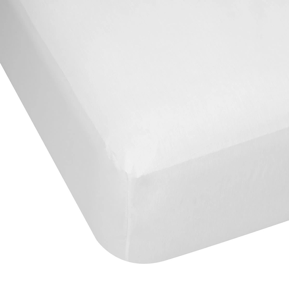 1 250 Thread Count Cotton Rich Fitted Sheet - Double Bed, White, 1 of 4