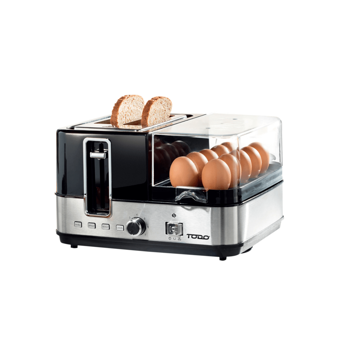1 TODO 1400W Breakfast Master Toaster Egg Cooker Poacher Bacon Fryer Grill All In One, 1 of 9
