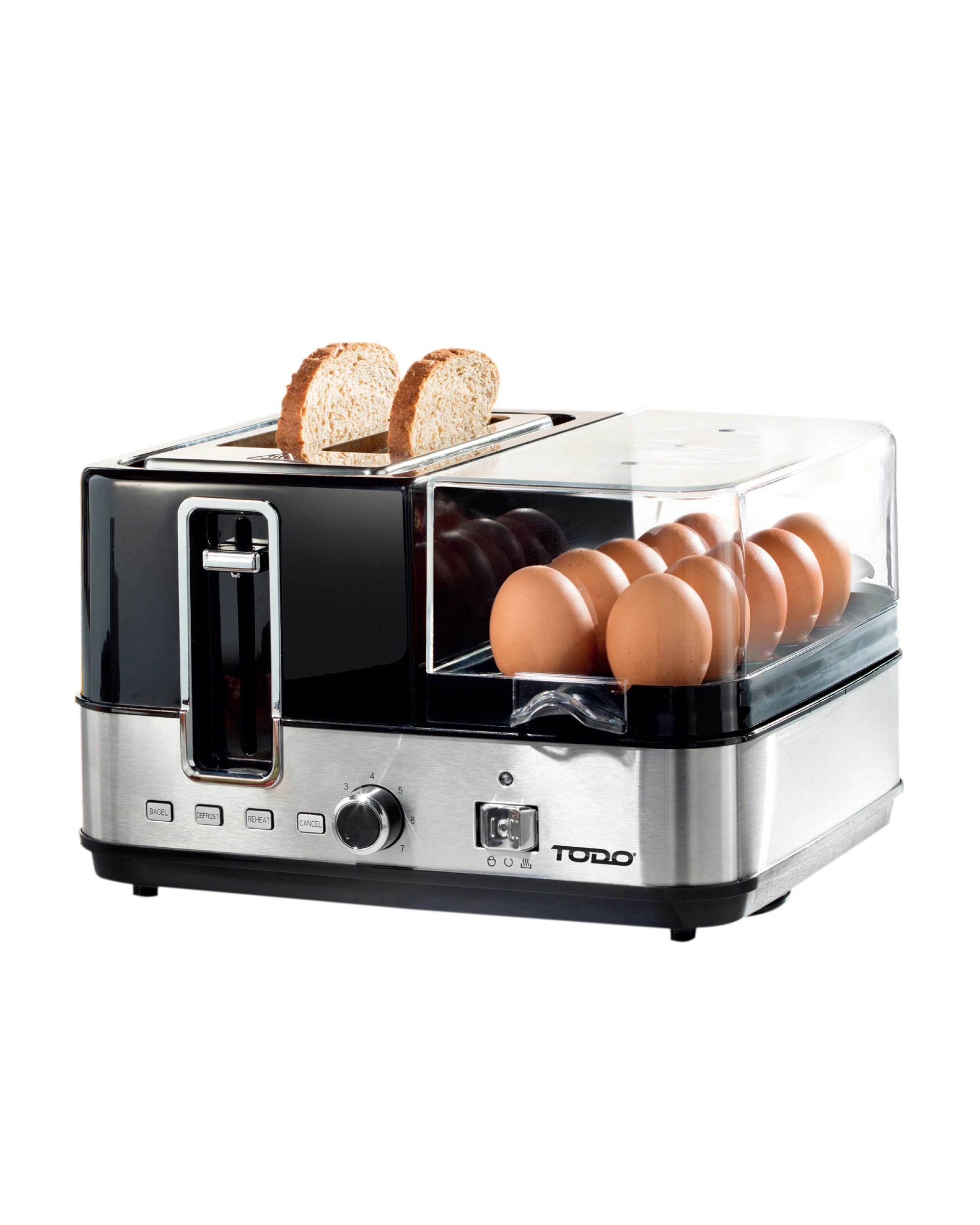 1 TODO 1400W Breakfast Master Toaster Egg Cooker Poacher Bacon Fryer Grill All In One, 1 of 9
