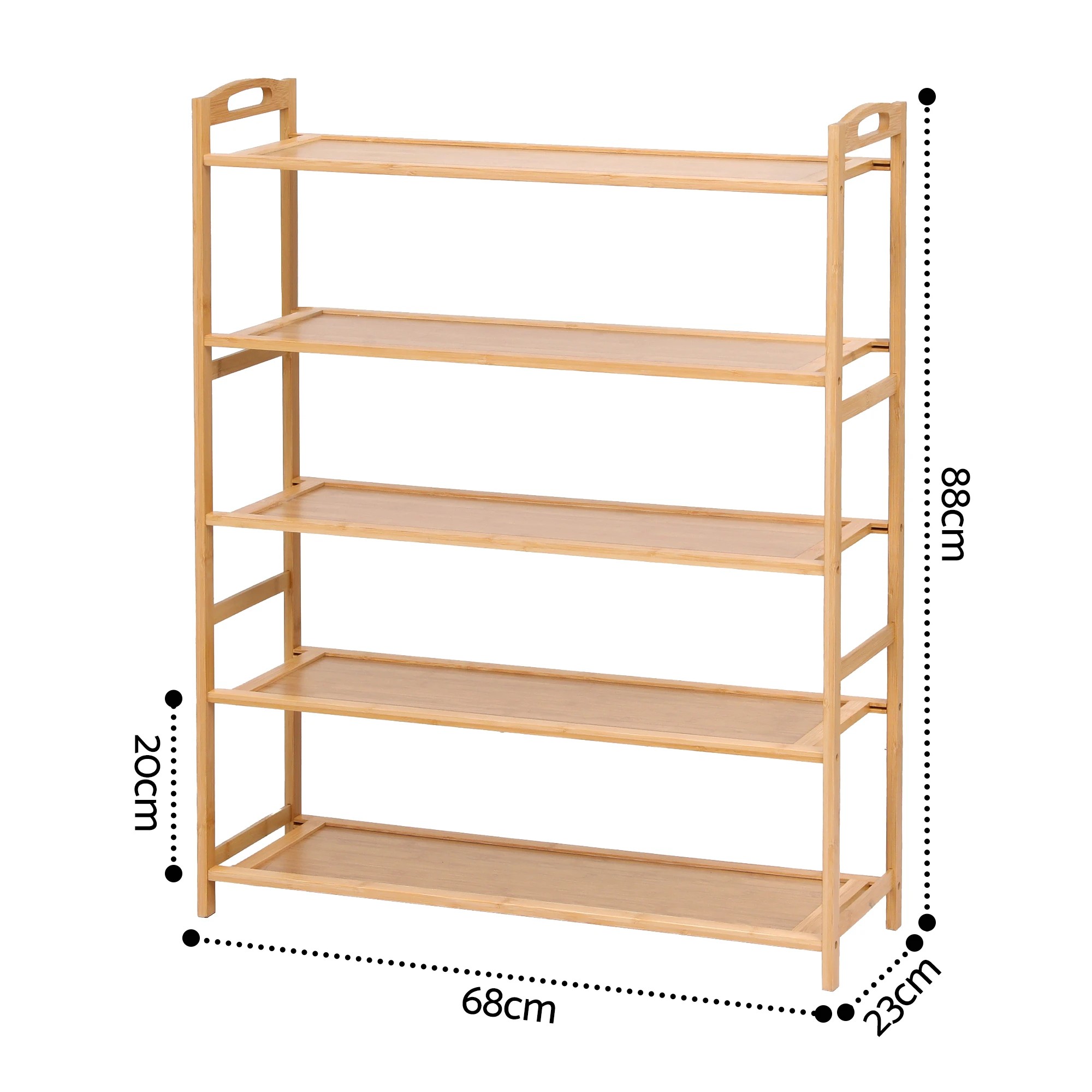 2 Artiss 5 Tier Shoe Rack Bamboo Storage Organiser - Natural, 2 of 3