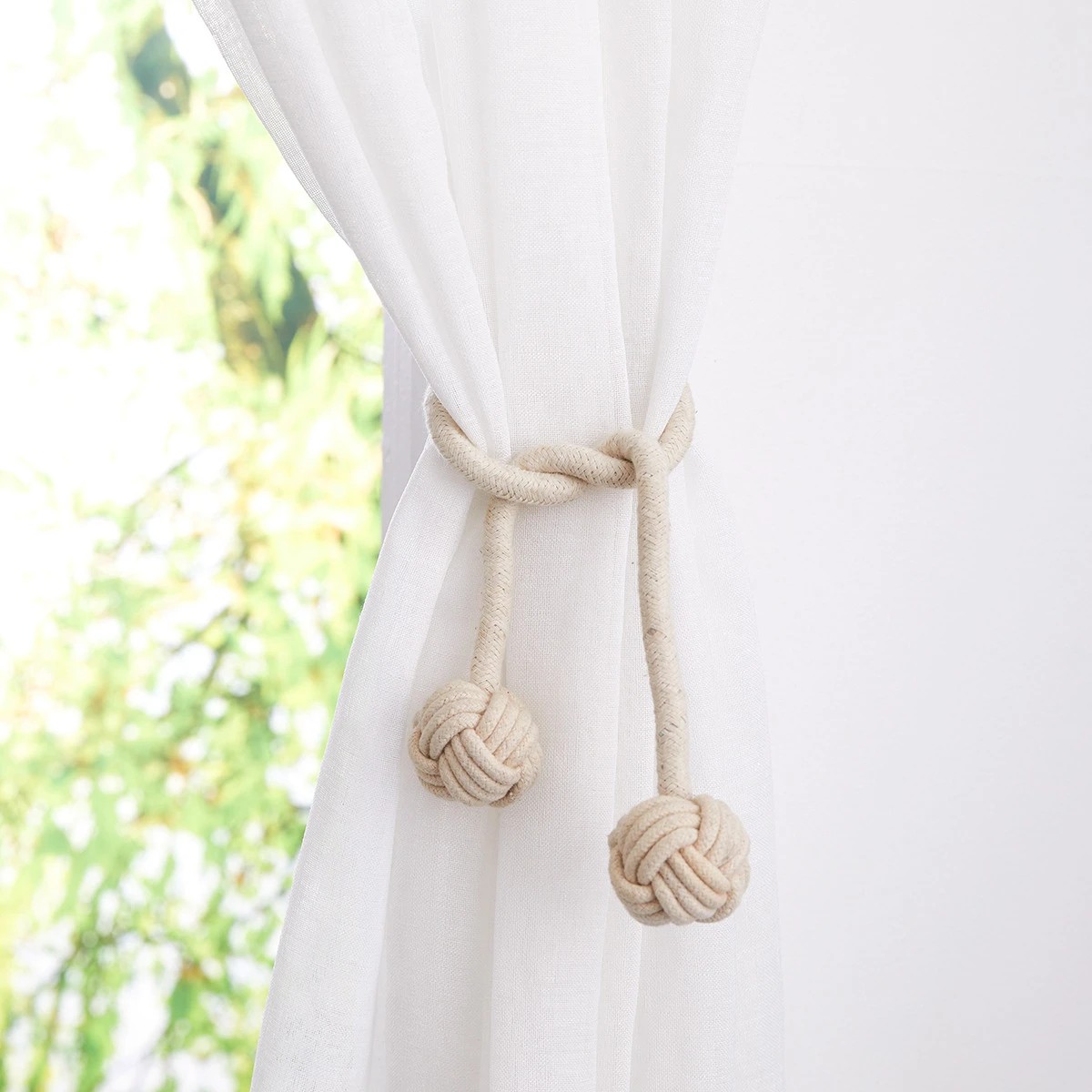 1 2 Pack Curtain Tiebacks - White, 1 of 7