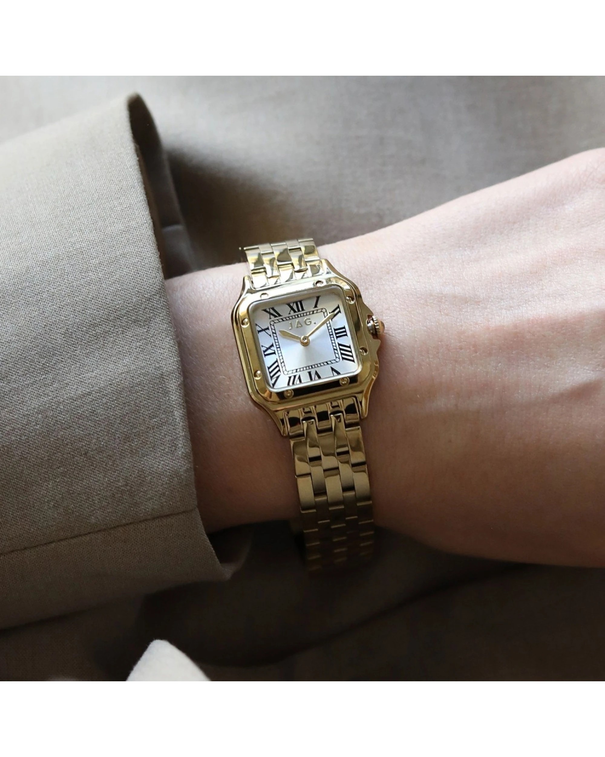 2 JAG Riana Women's Gold Alloy Watch 26mm Ion Plated Stainless Steel Band, 2 of 3