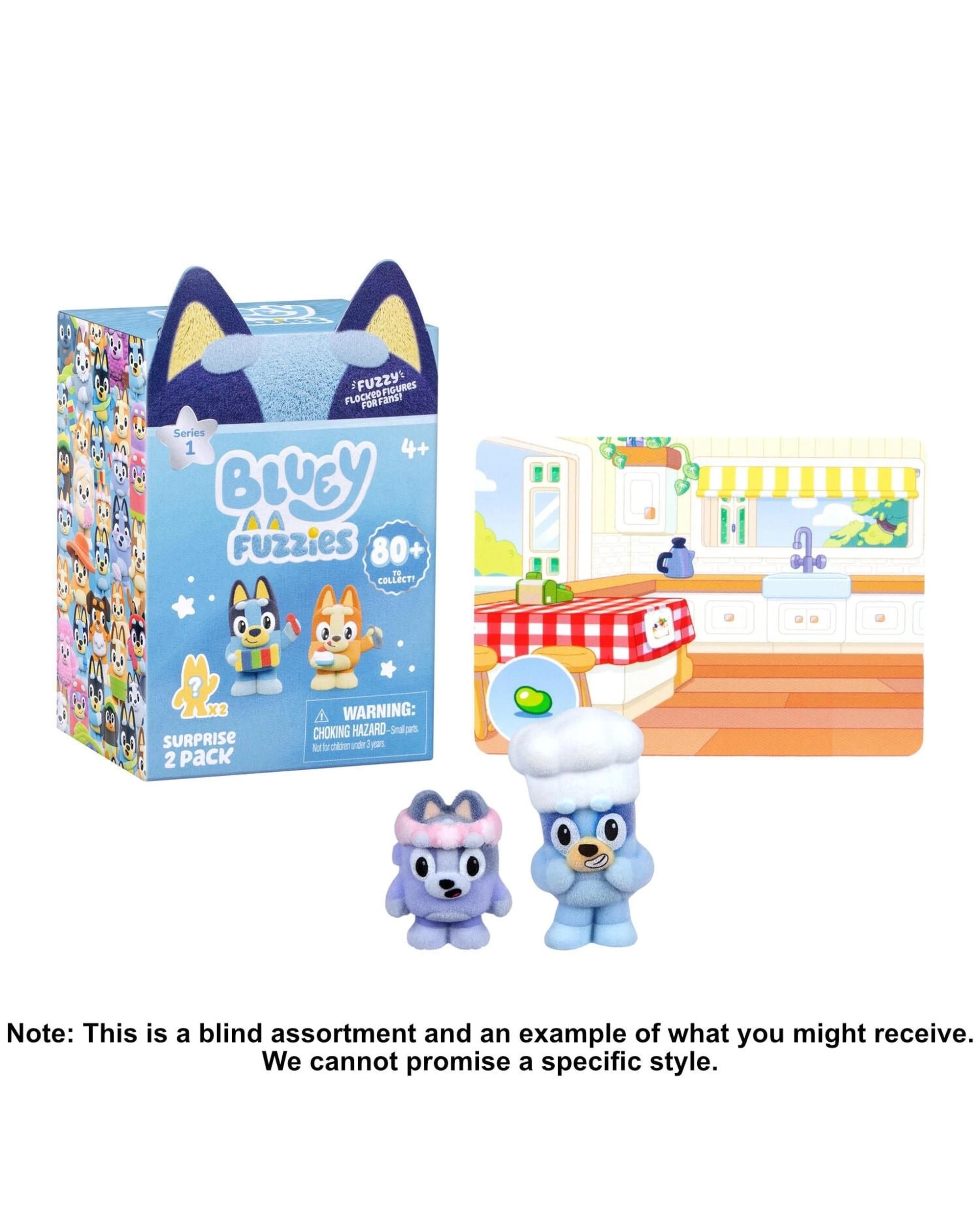 2 Bluey Fuzzies Series 1 Surprise Figure 2 Pack Blind Box, 2 of 5