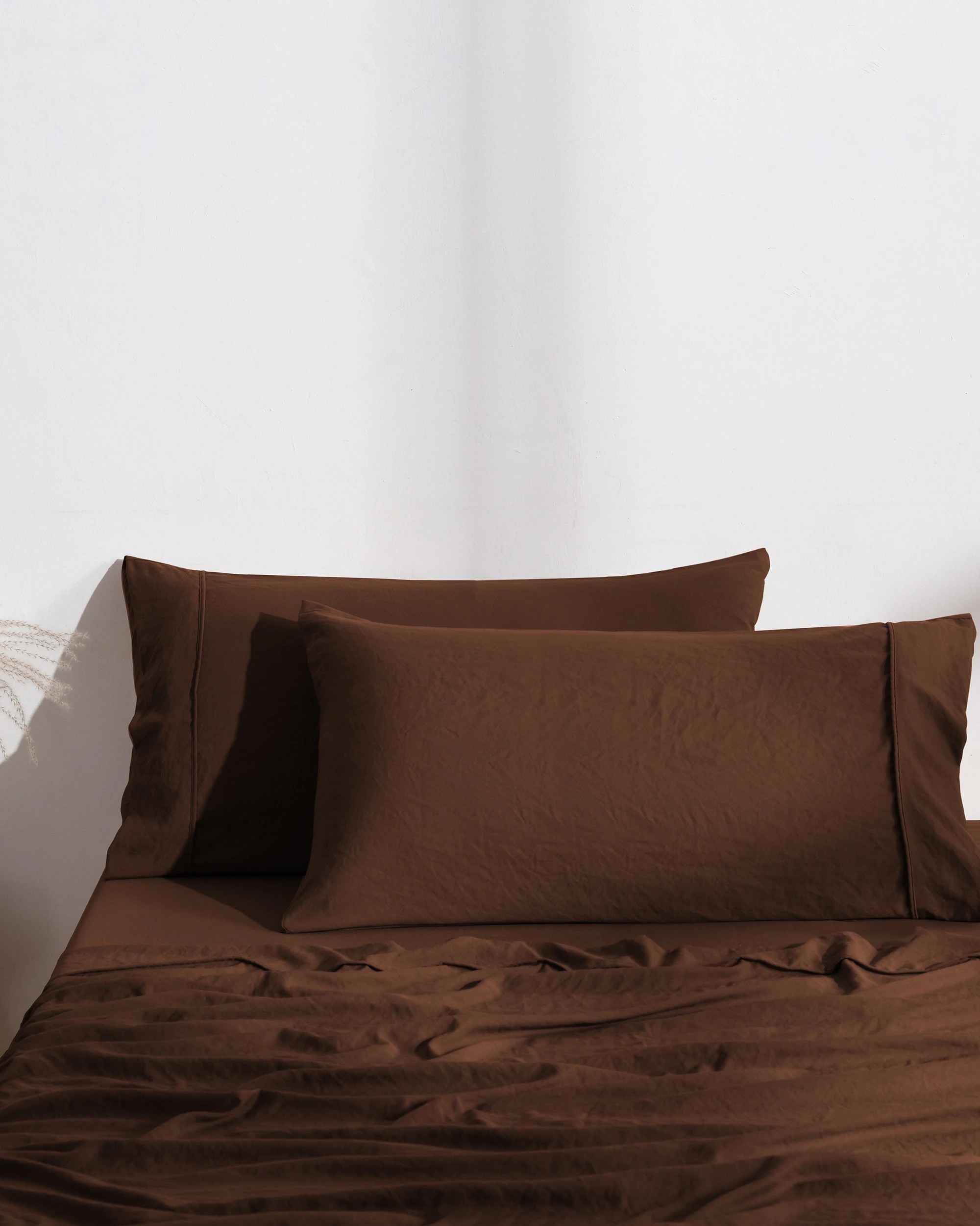 1 Dreamaker Superfine Washed Microfibre King Pillowcase Twin Pack - Chocolate, 1 of 6
