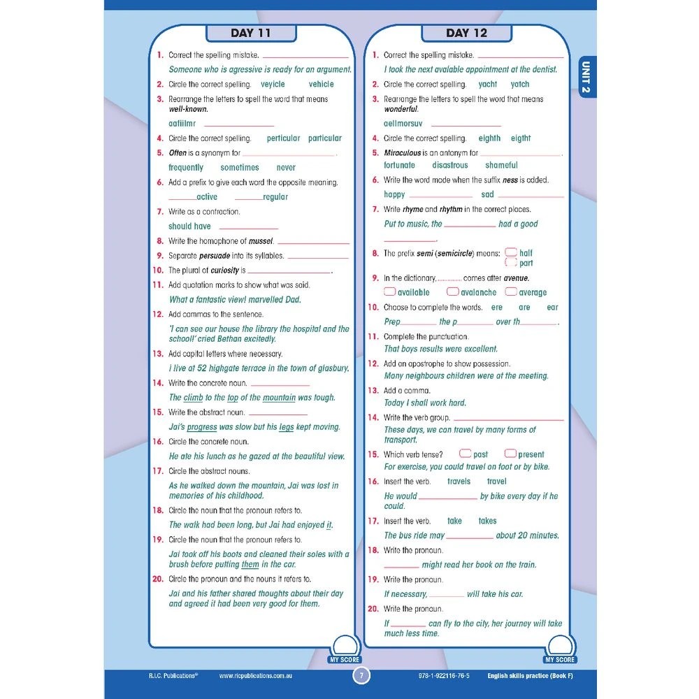 3 R.I.C English Skills Practice Book F, 3 of 5