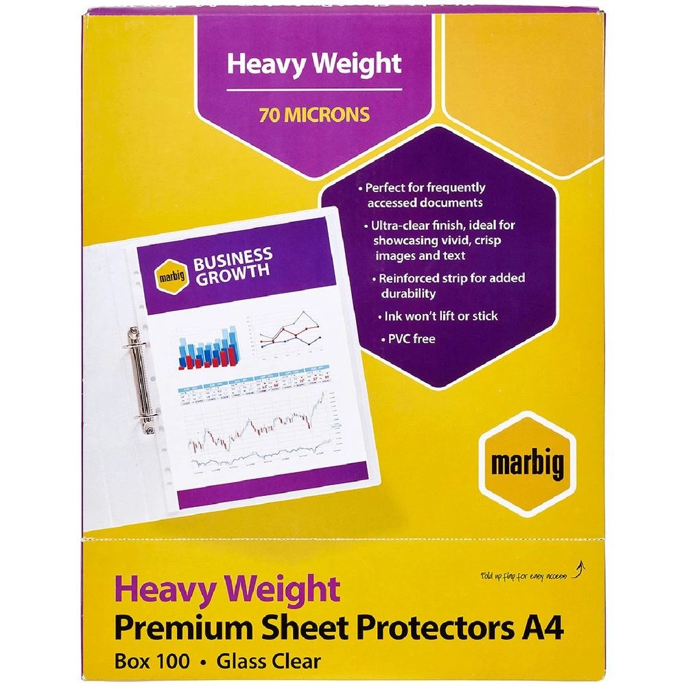 1 Marbig A4 Sheet Protector Heavy Weight 100 Pack, 1 of 1