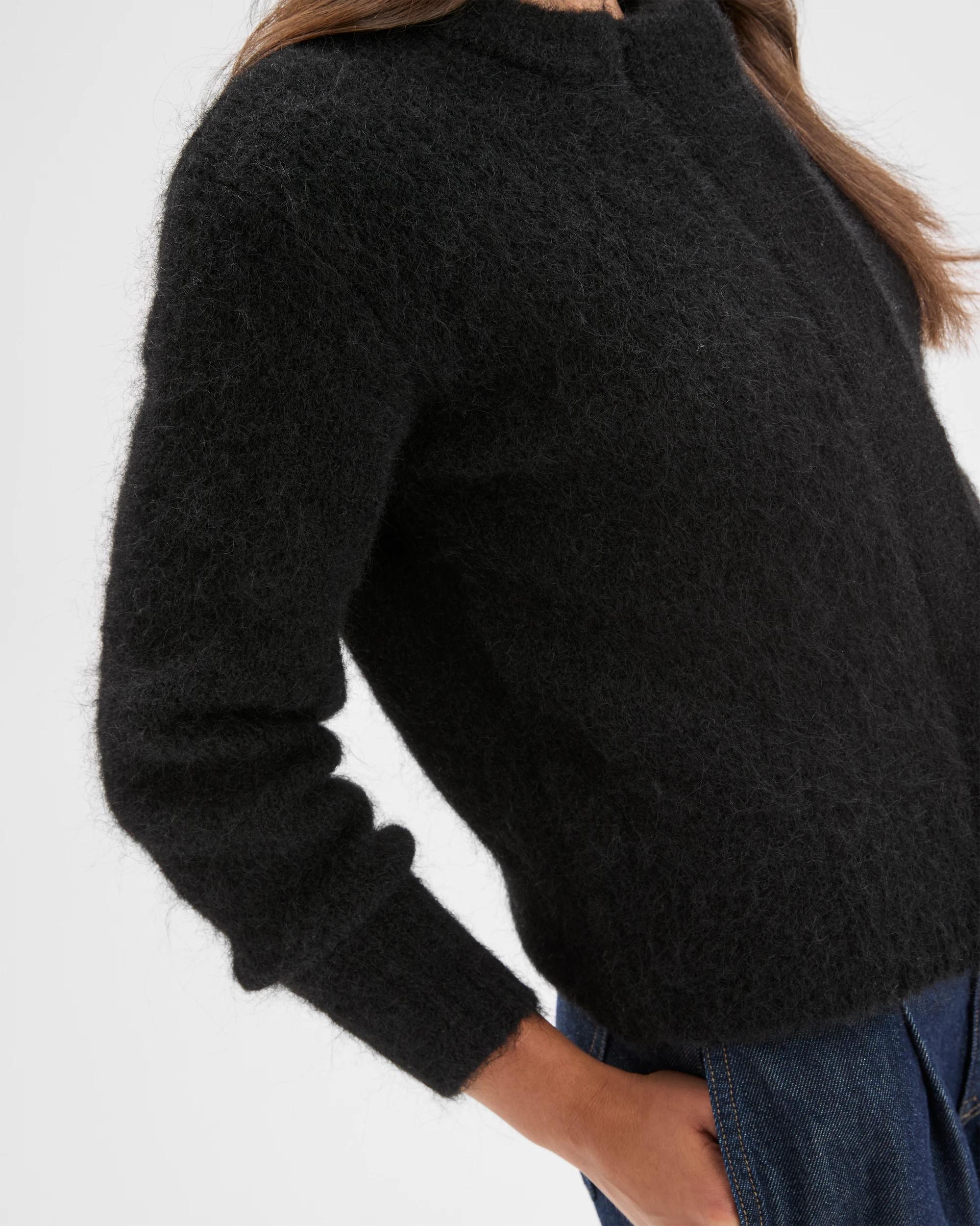 6 Target Petites Petites Plush Knit Cardigan BLACK, 6 of 8