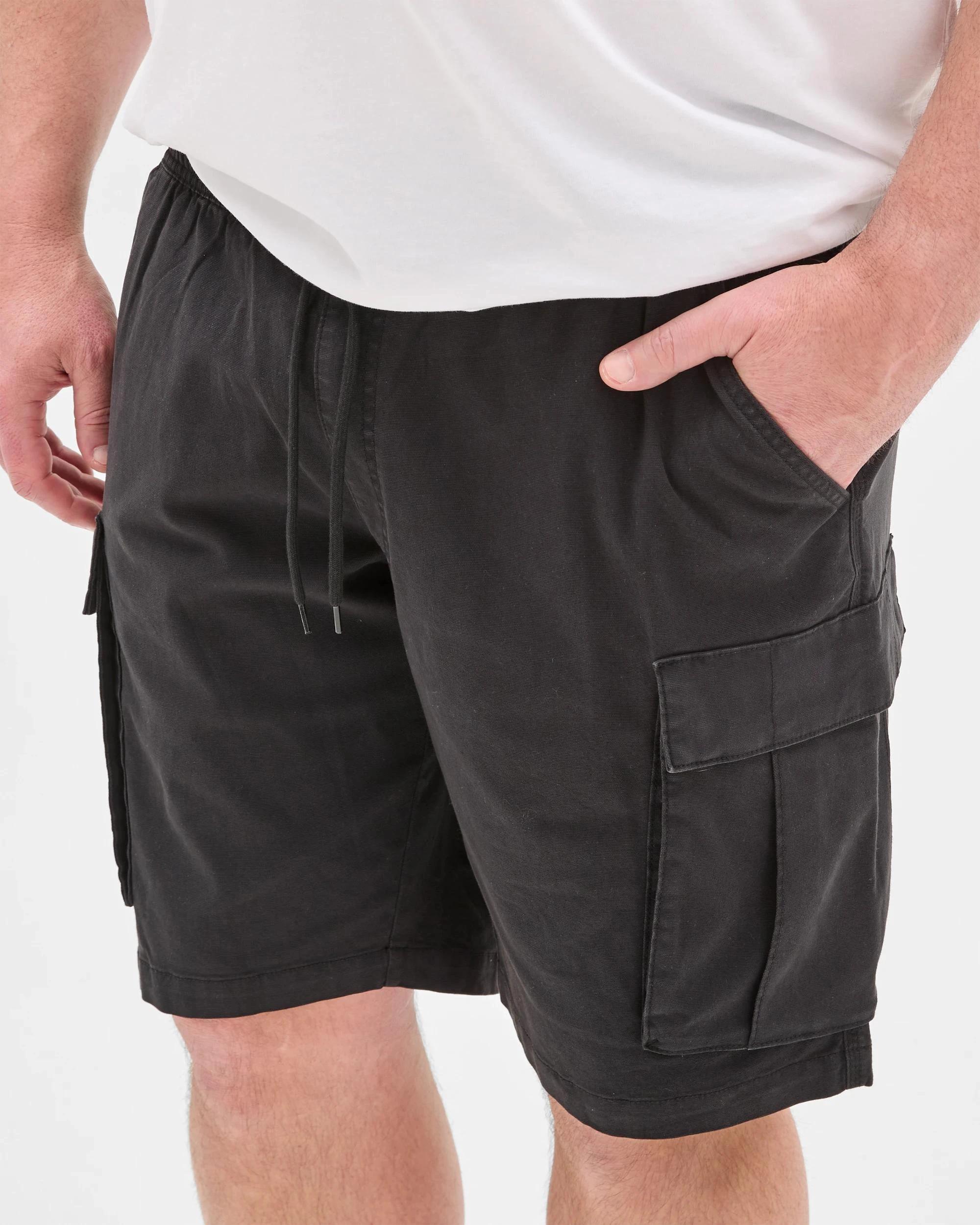 5 Target Man Plus Plus Size Australian Cotton Rich Cargo Shorts BLACK, 5 of 5
