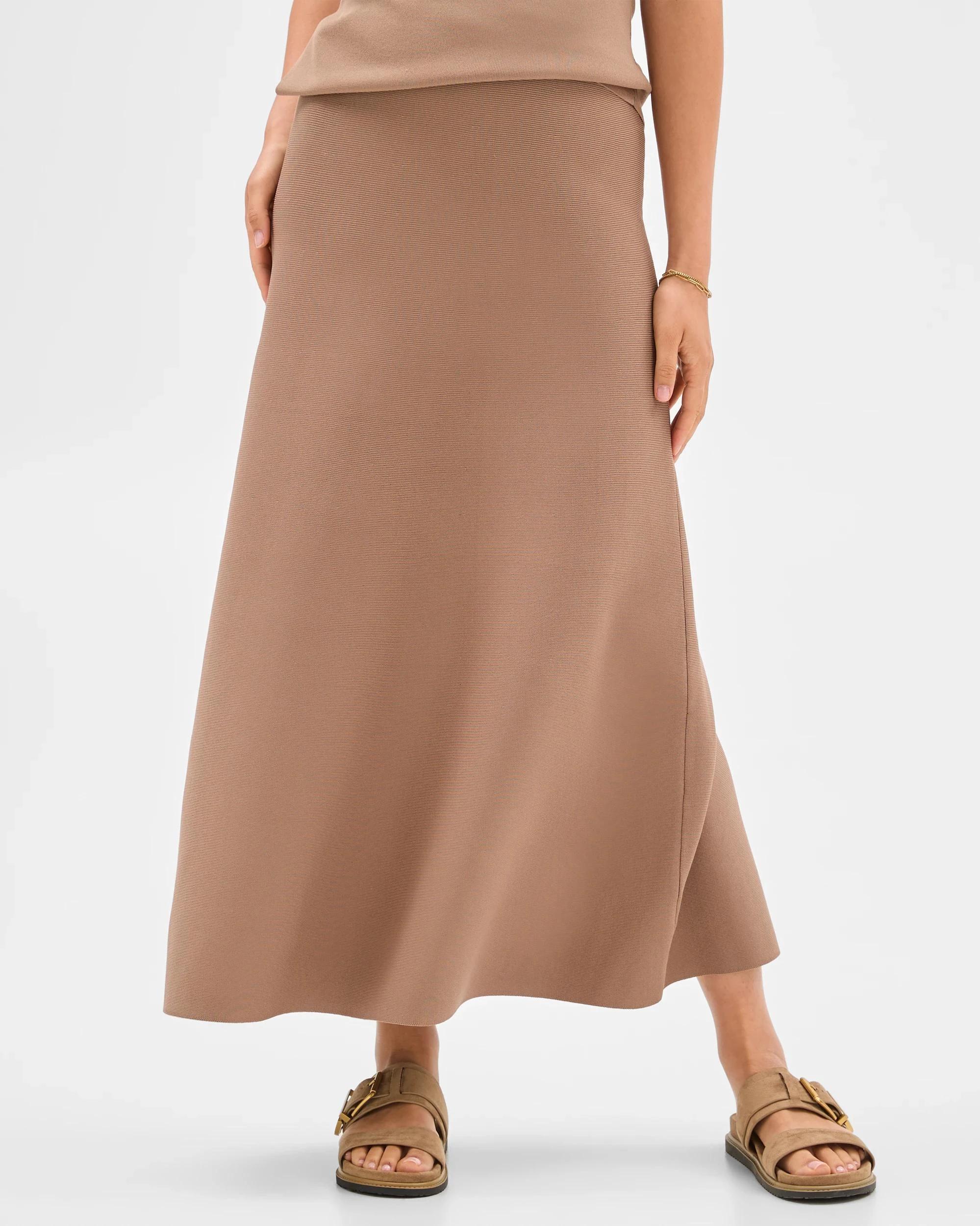 6 Crepe Knit Midi Skirt - Preview MOCHA, 6 of 6