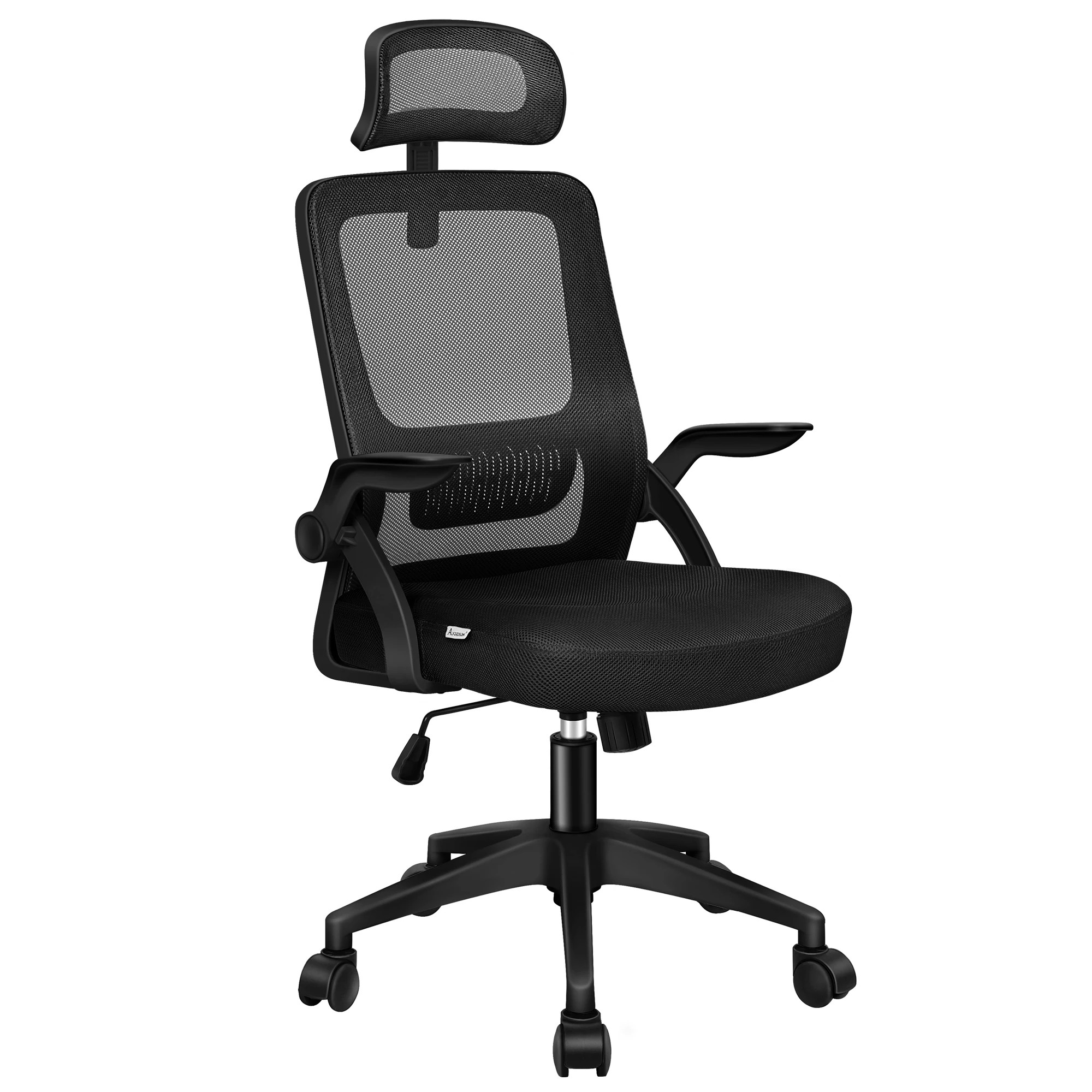 1 Alfordson Mesh Office Chair Executive Fabric Seat Tilt Gaming Racing Computer - Black, 1 of 10