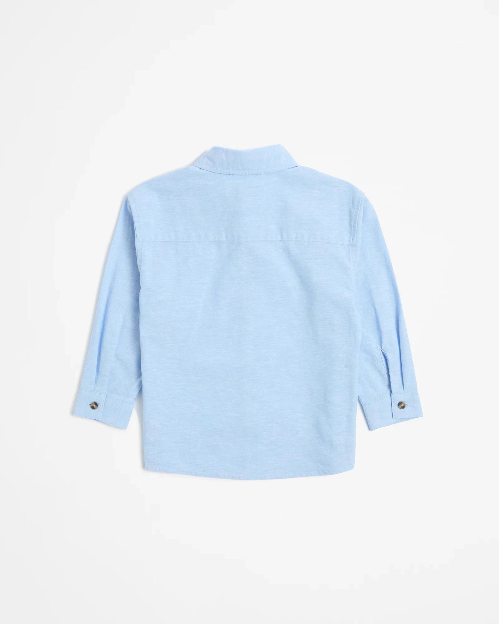 3 Target Australian Cotton Linen Blend Long Sleeve Shirt LIGHT BLUE, 3 of 3