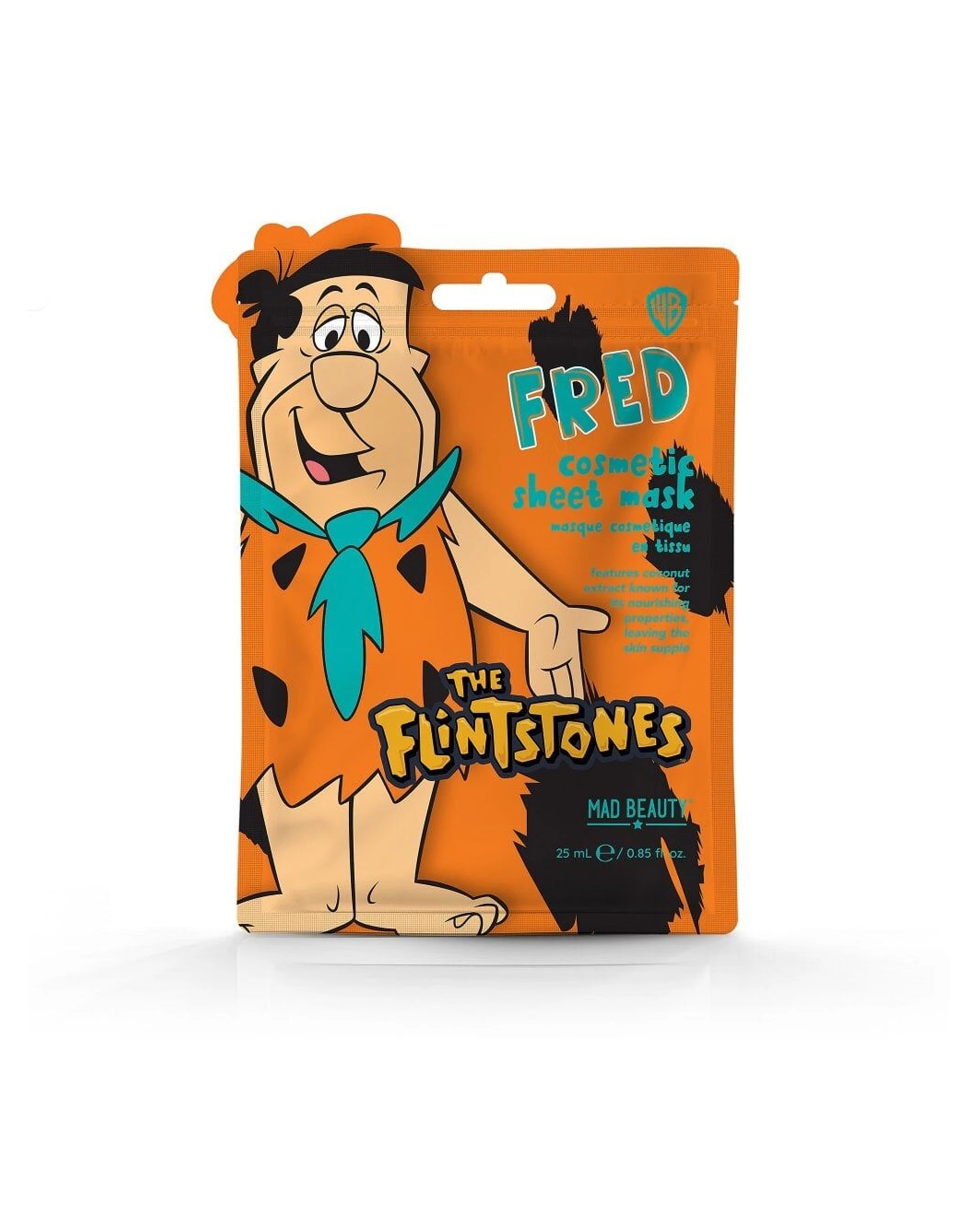 2 Warner Bros Fred Flintstone Scented Cosmetic Sheet Face Mask Coconut 6PK 25ml - Orange, 2 of 3