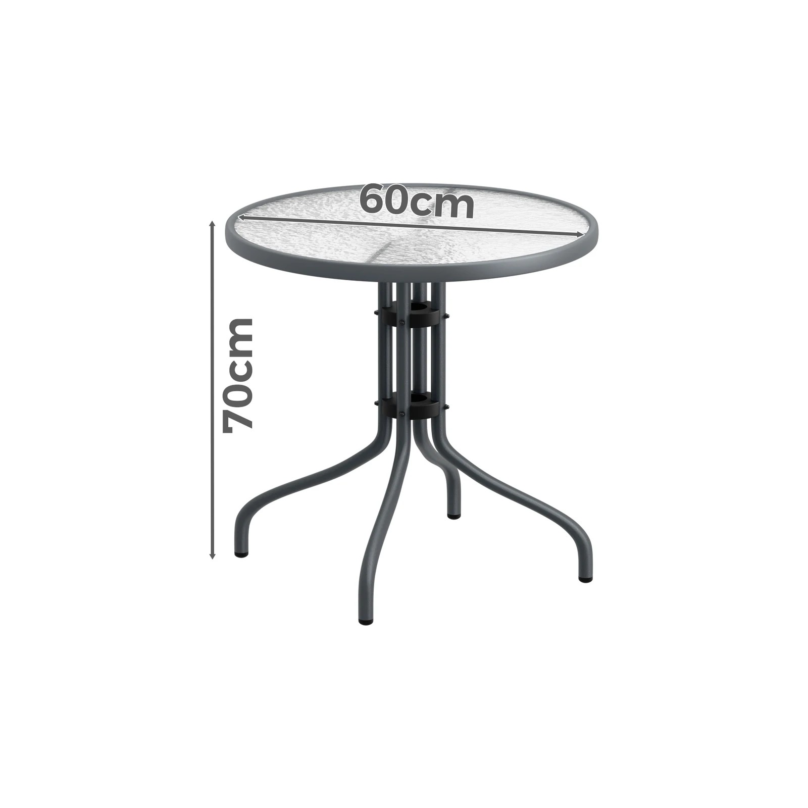 5 Alfordson Outdoor Furniture Patio Coffee Side Table Garden 60CM Glass - Grey, 5 of 10